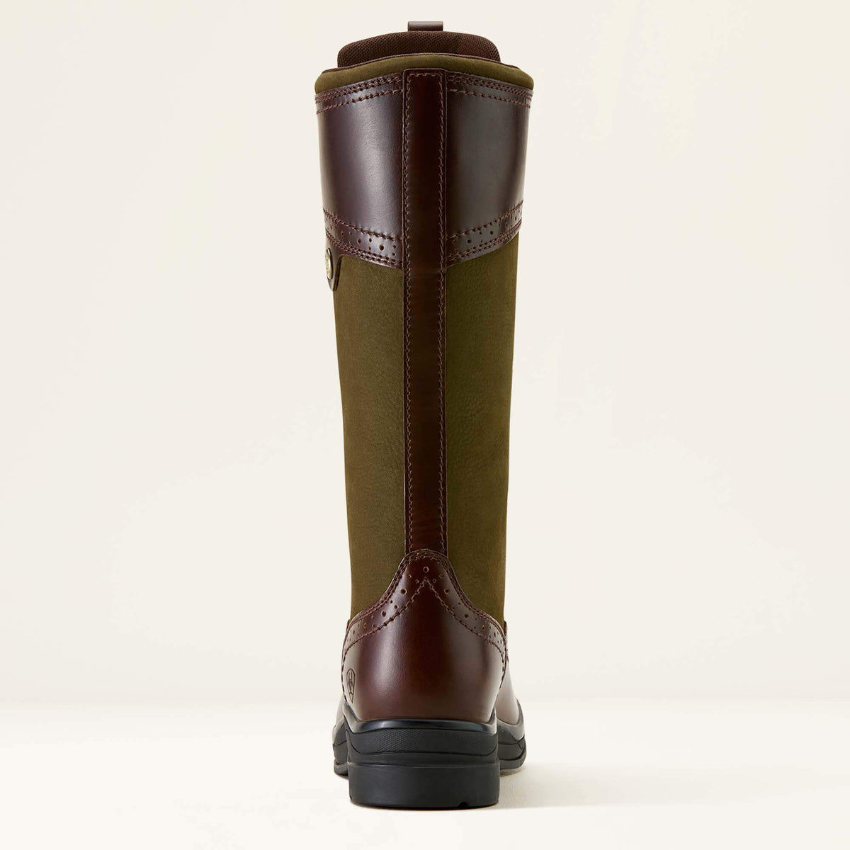 Ariat Wythburn II Waterproof brown and green riding boot back on a white background