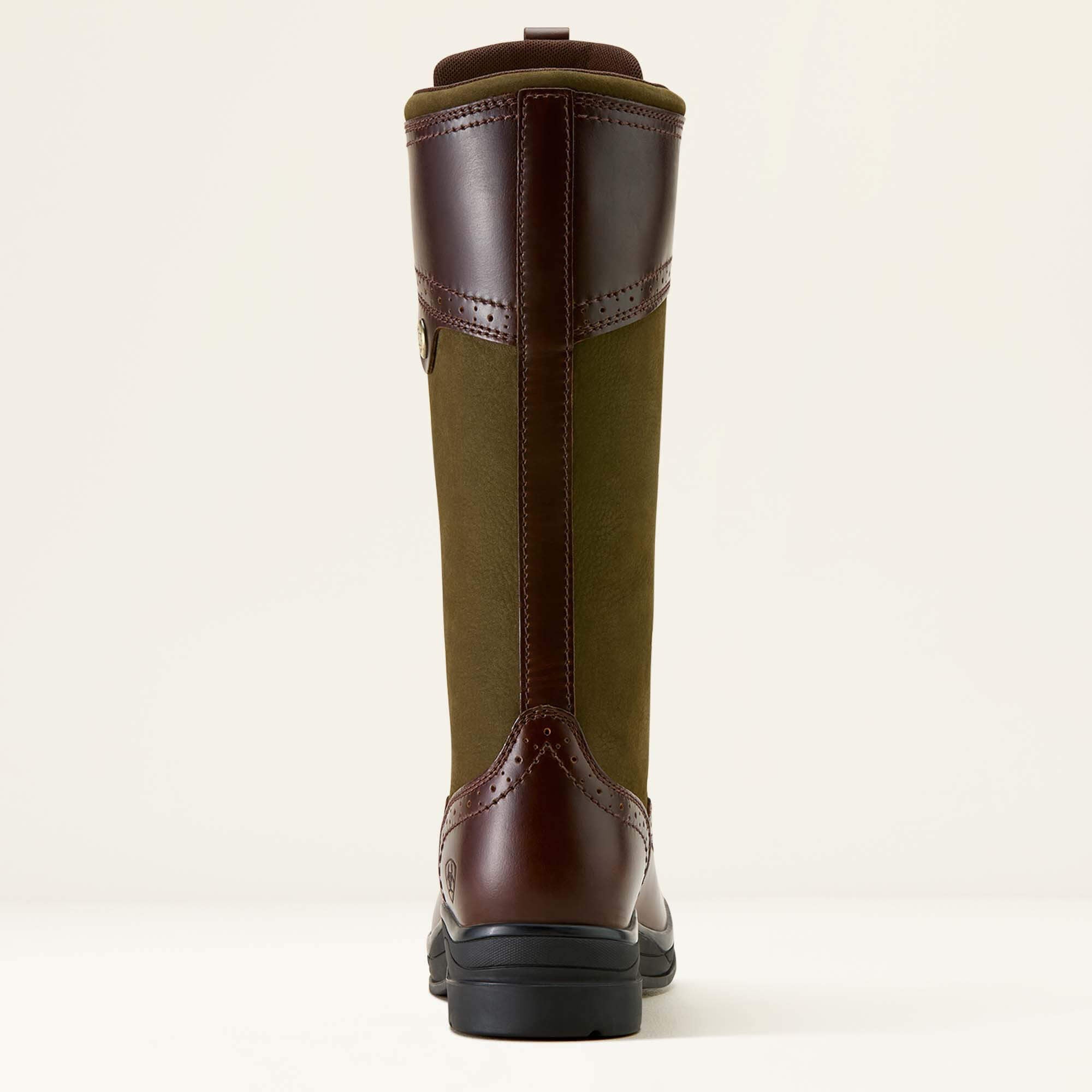 Ariat Wythburn II Waterproof brown and green riding boot back on a white background