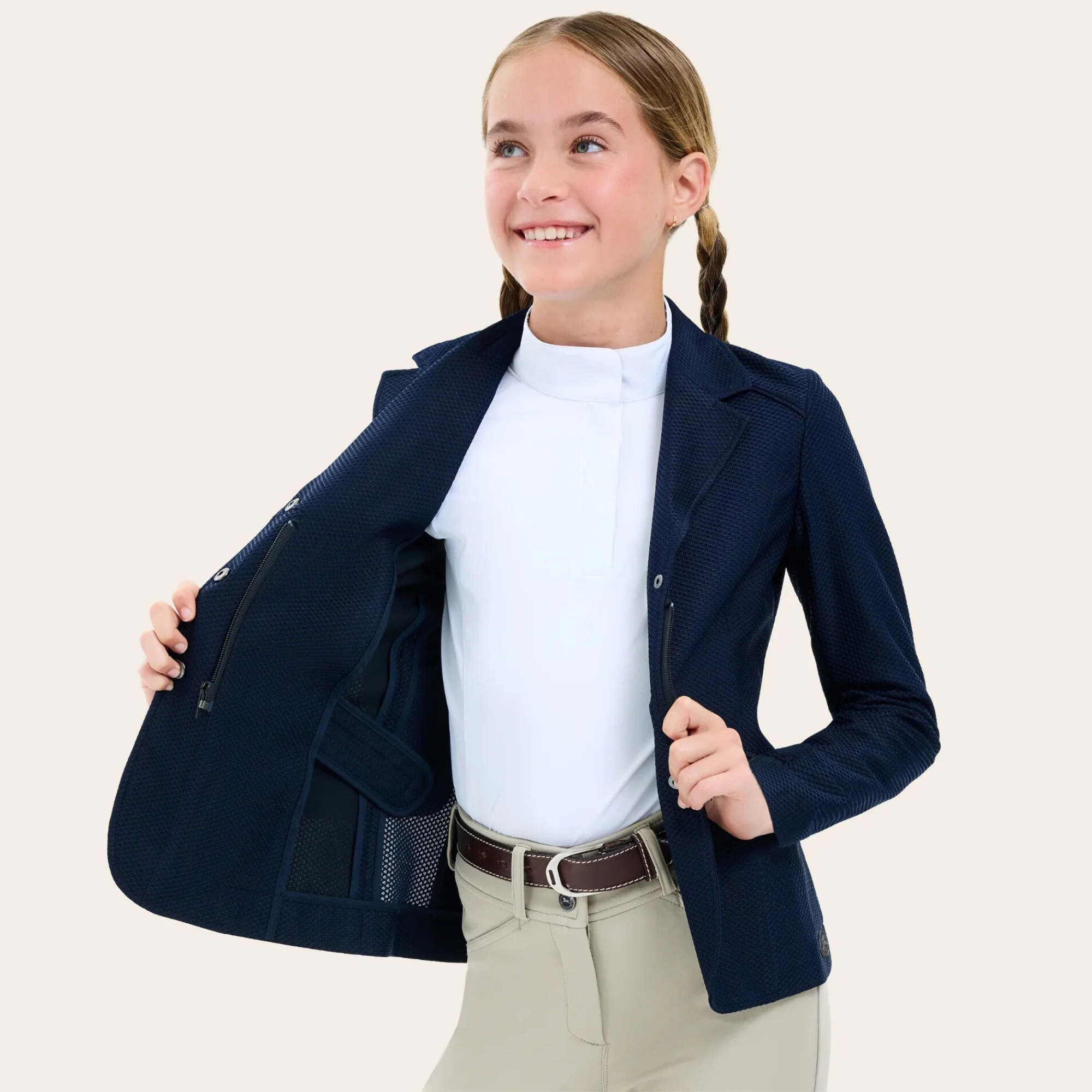 R.J. Classics Addison Air Junior Mesh Show Coat, Navy