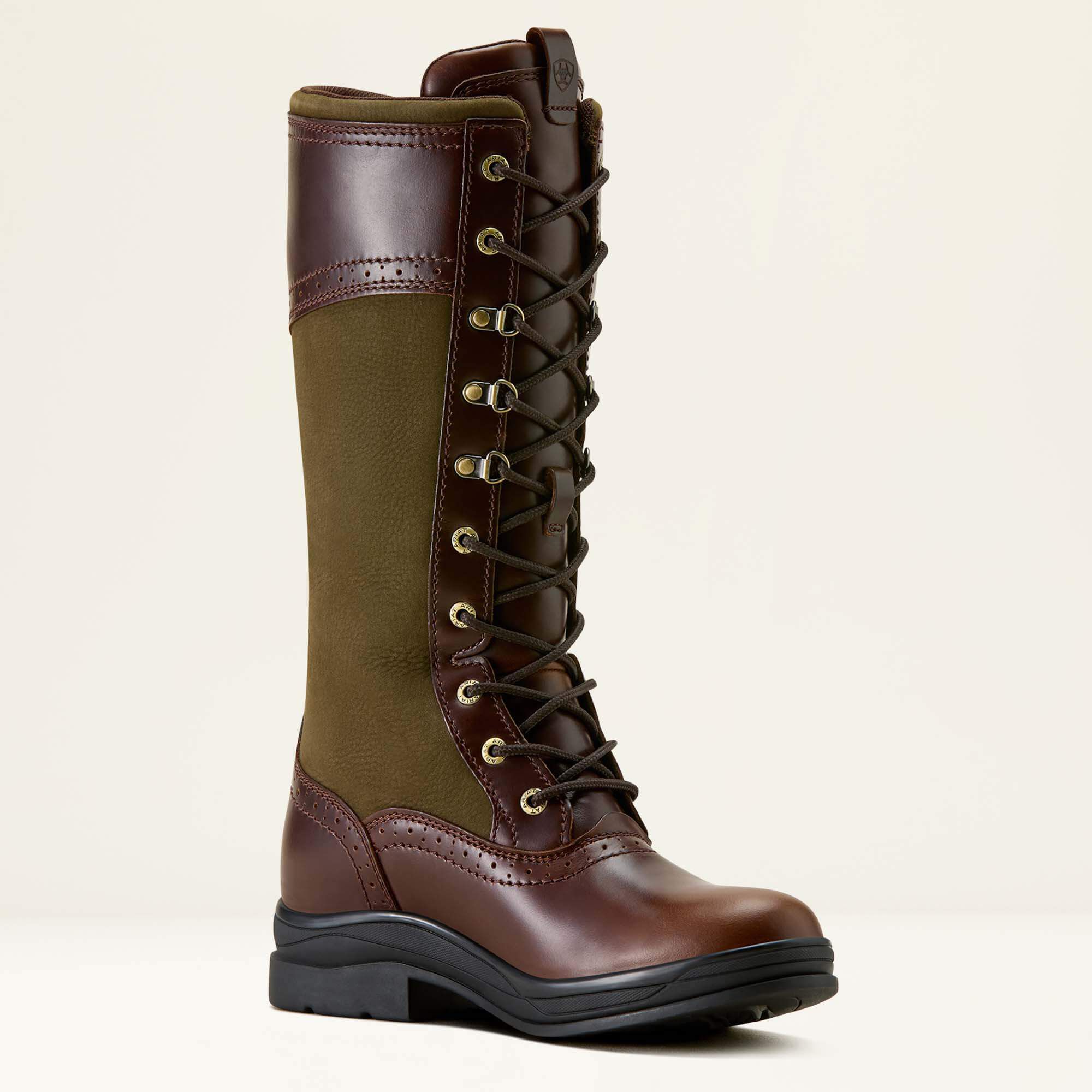 Ariat Wythburn II Waterproof brown and green riding boot on a white background