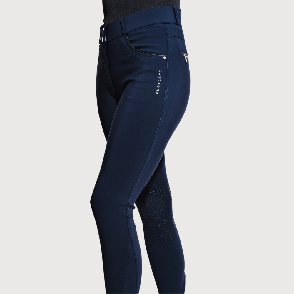 KL Select Gabrielle Knee Patch Breeches, Navy/Black