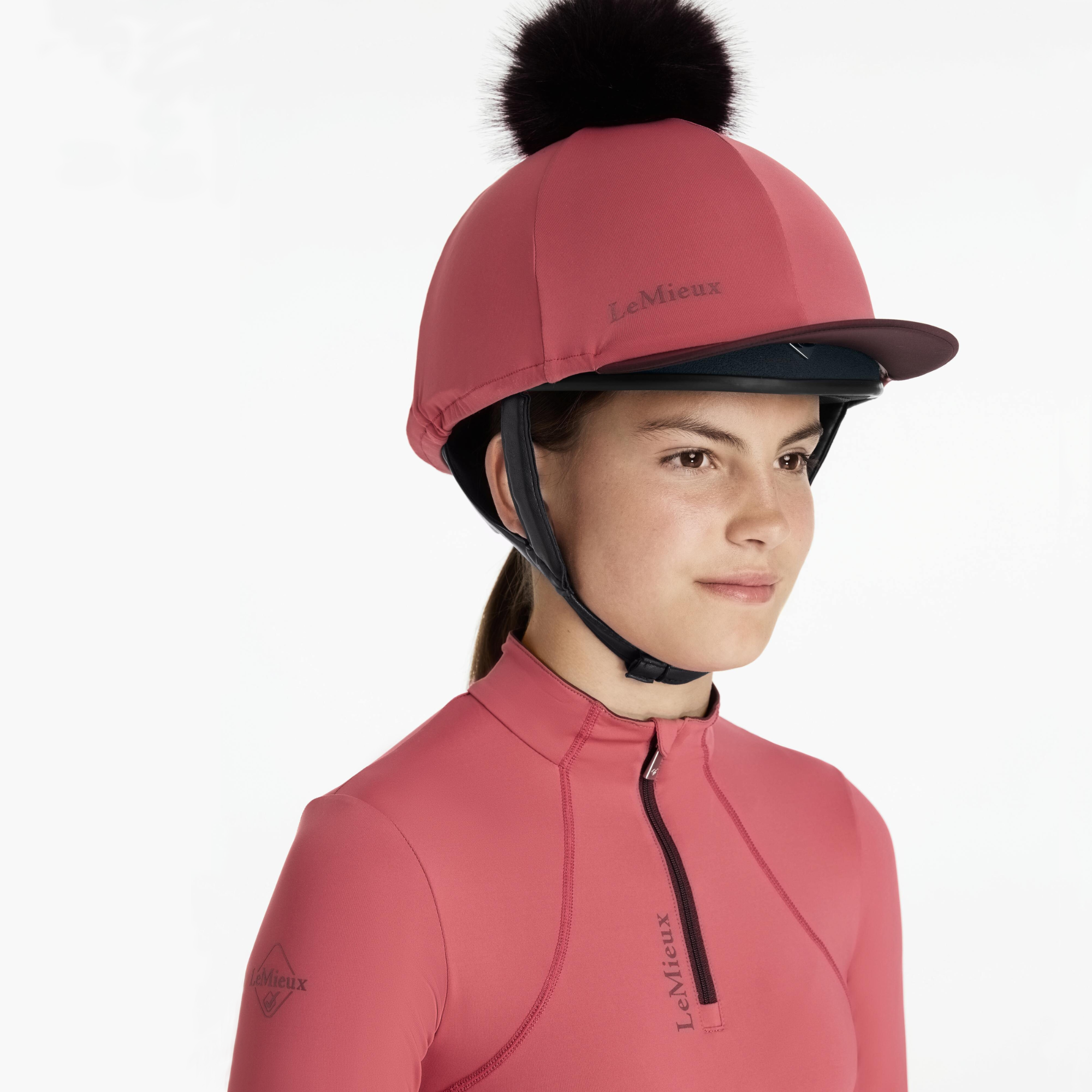 LeMieux Classique Pom Hat Silk, Cranberry