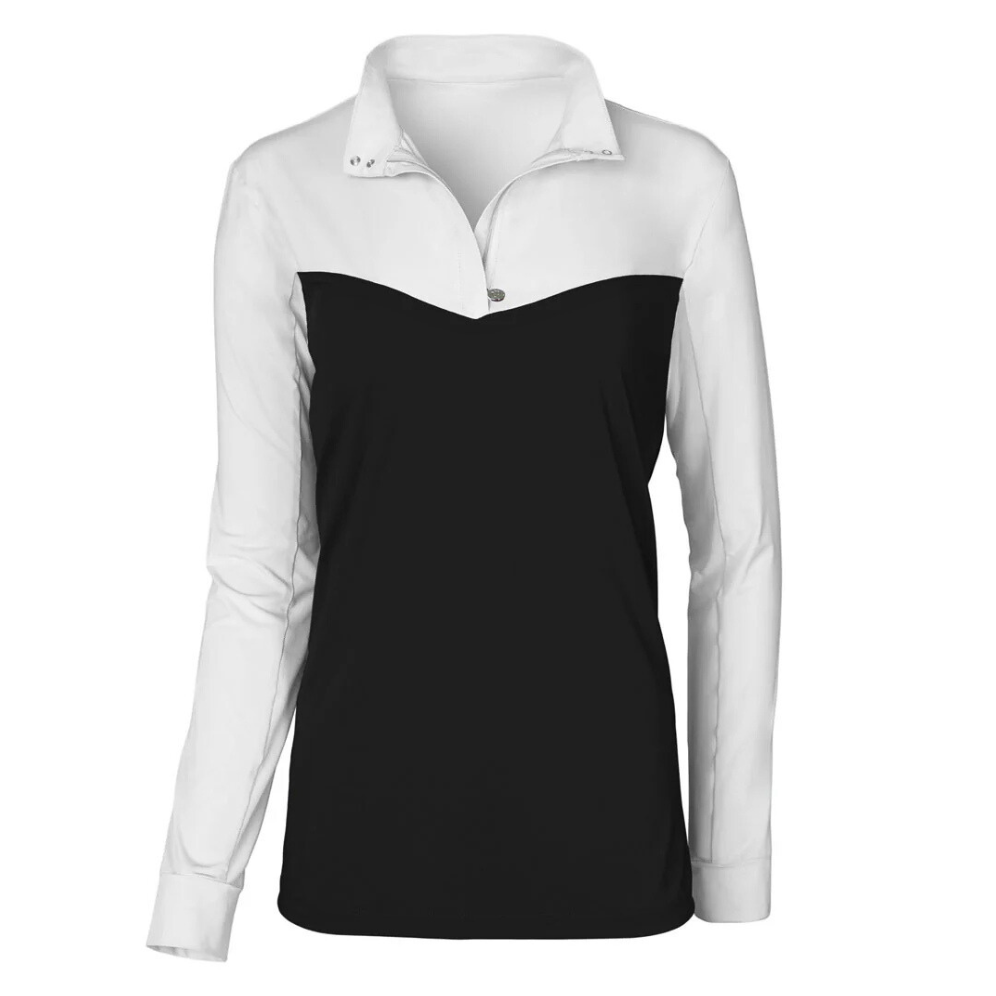 Dapplebay Lady 1/4 Zip Show Top, Black