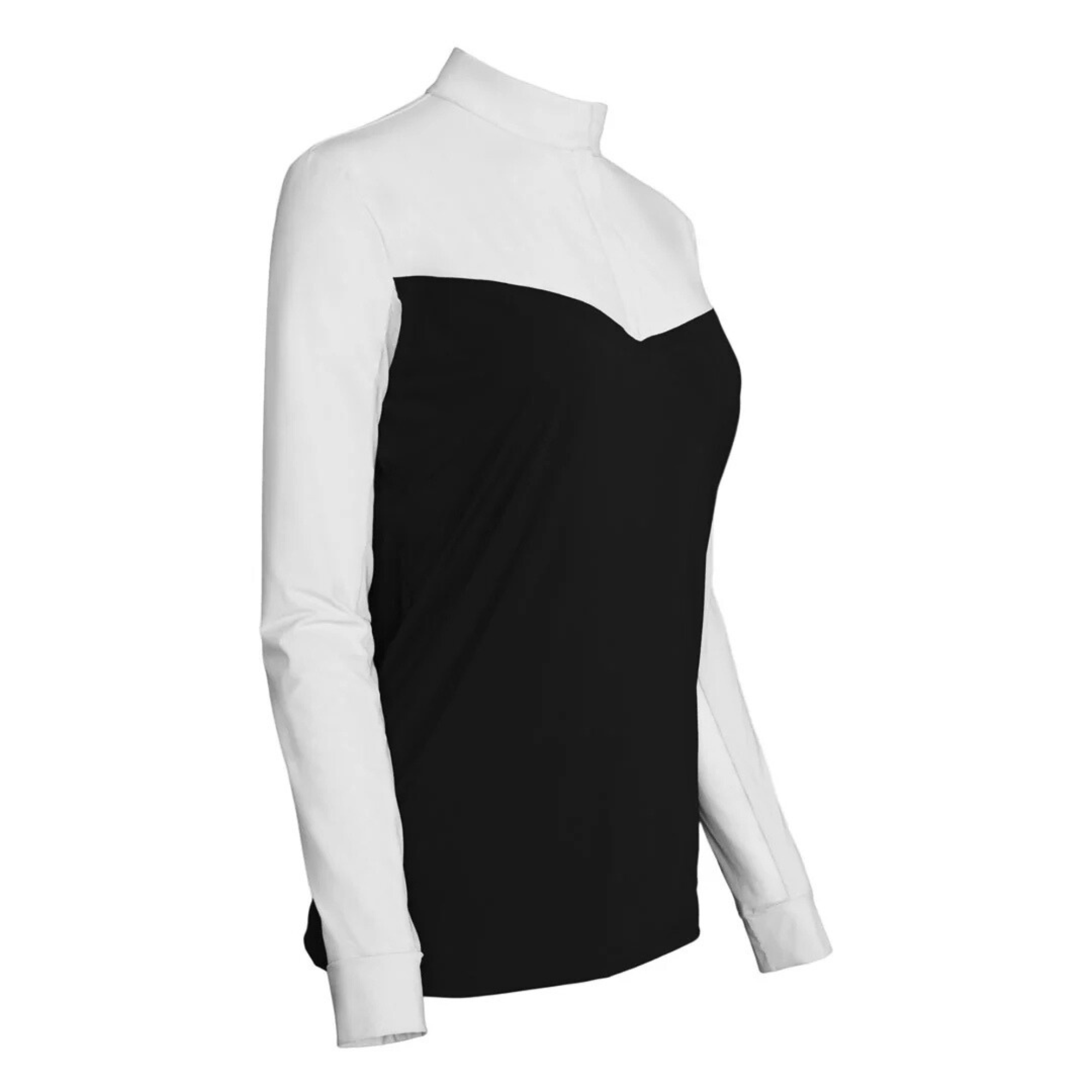 Dapplebay Lady 1/4 Zip Show Top, Black