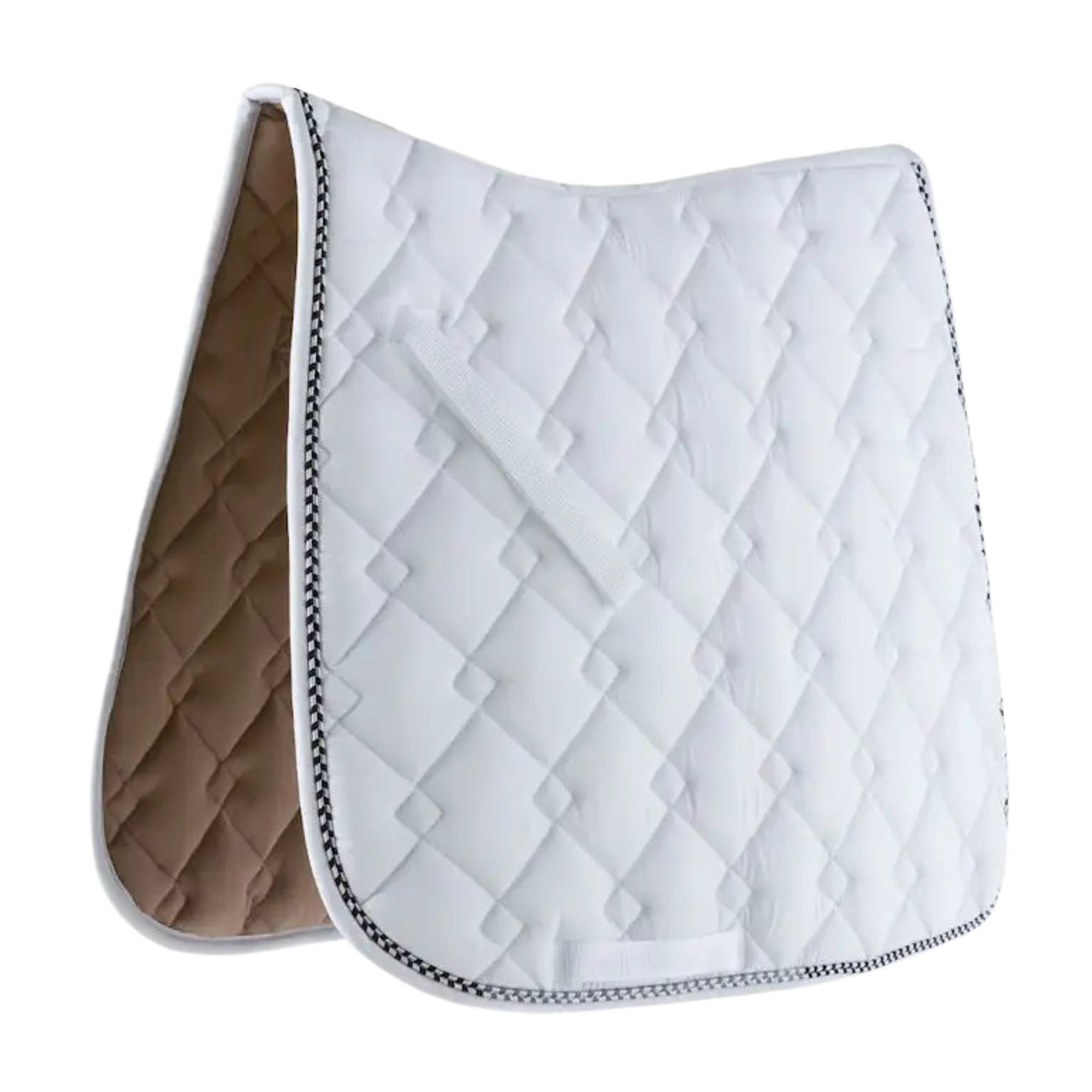 Roma Ecole Double Diamond Dressage Pad, White, Black & Silver