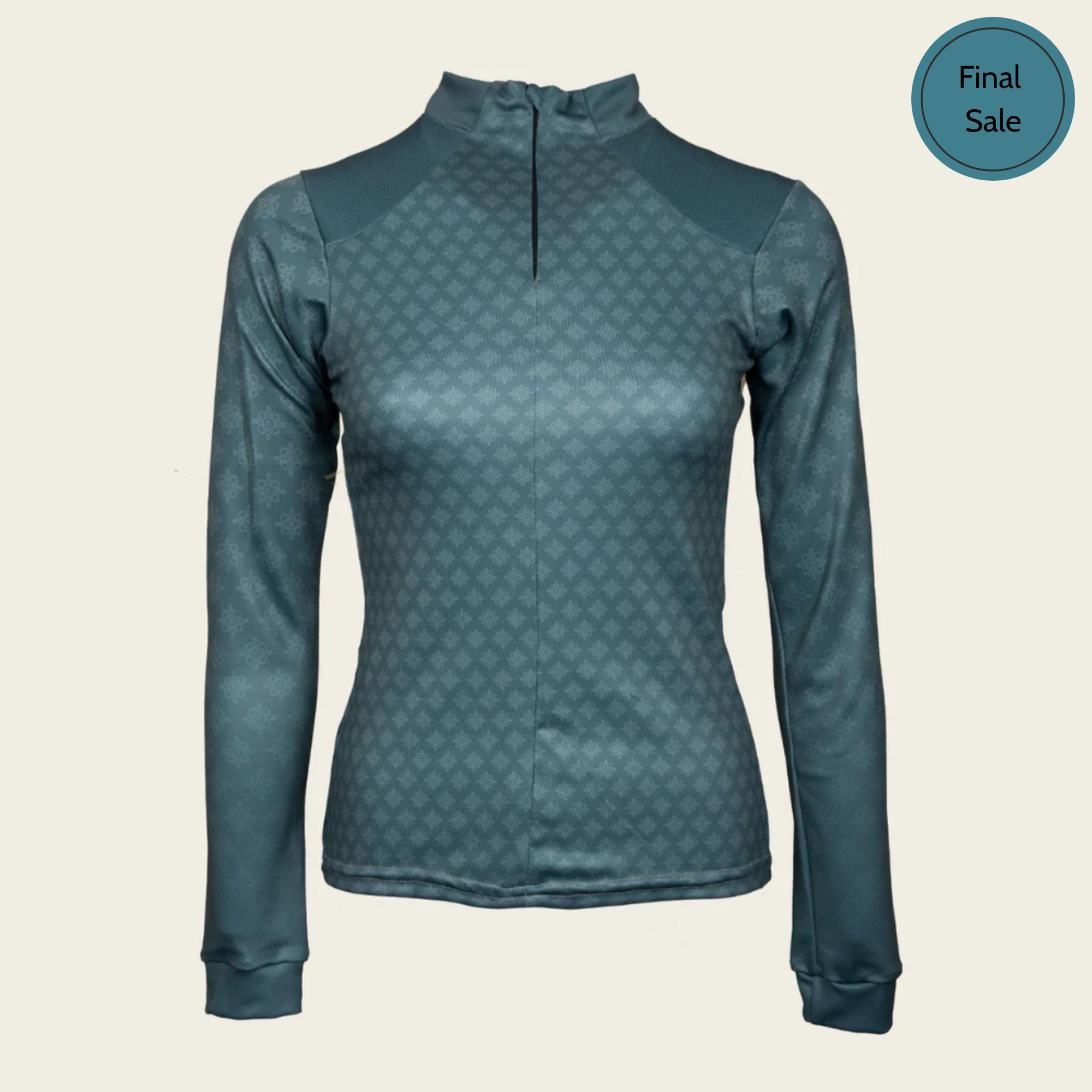 Espoir Equestrian Sage/Teal Quarter Zip Sport Sun Shirt