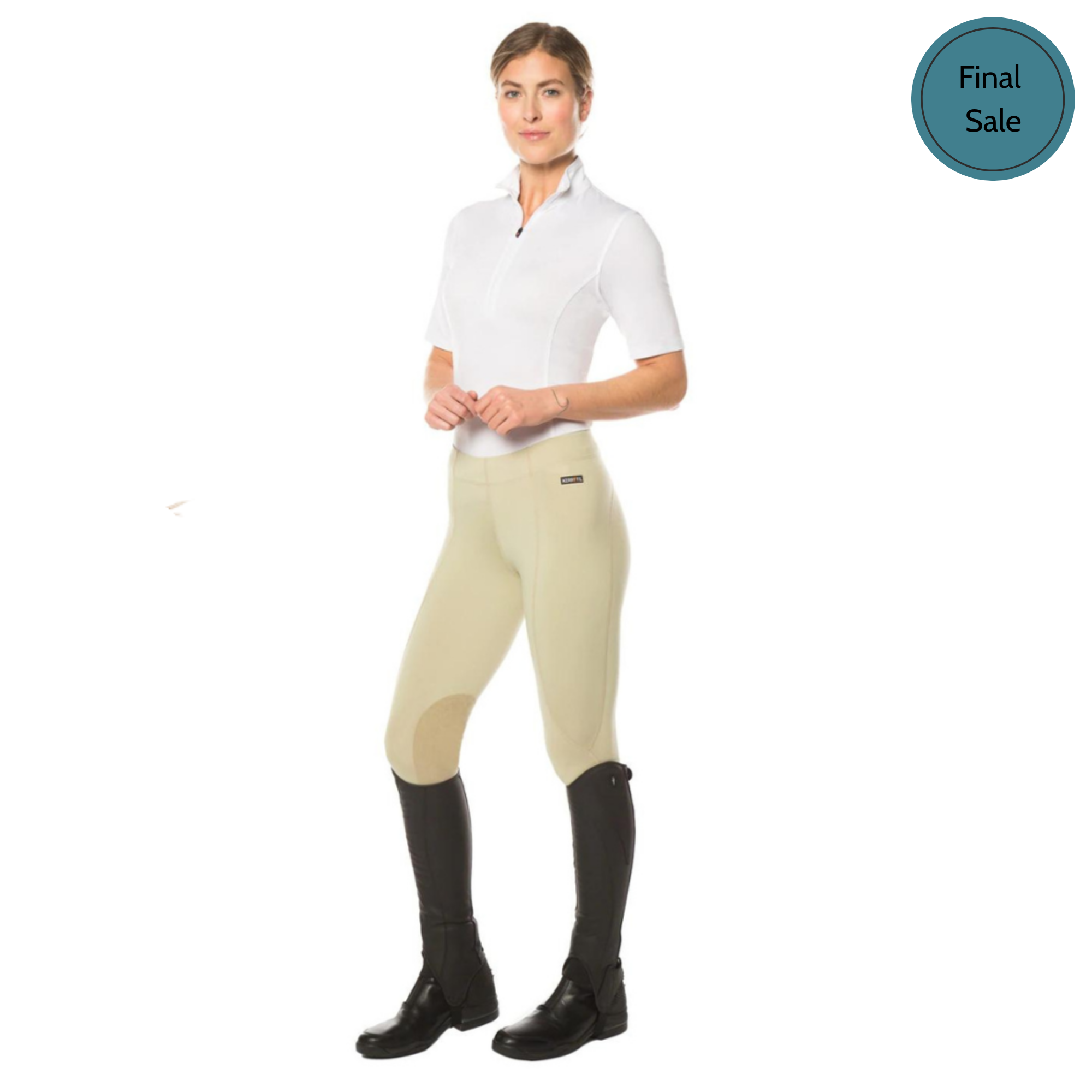 Kerrits® Flow Rise Knee Patch Performance Tight, Tan