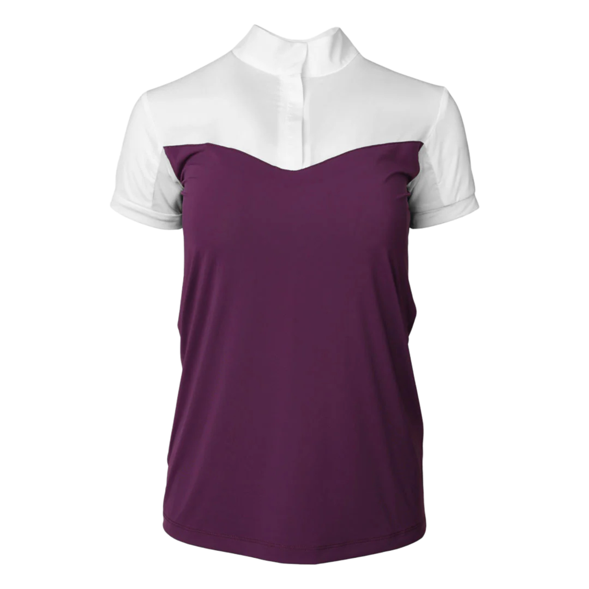 Dapplebay Lady 1/4 Zip Short Sleeve Show Top, Plum