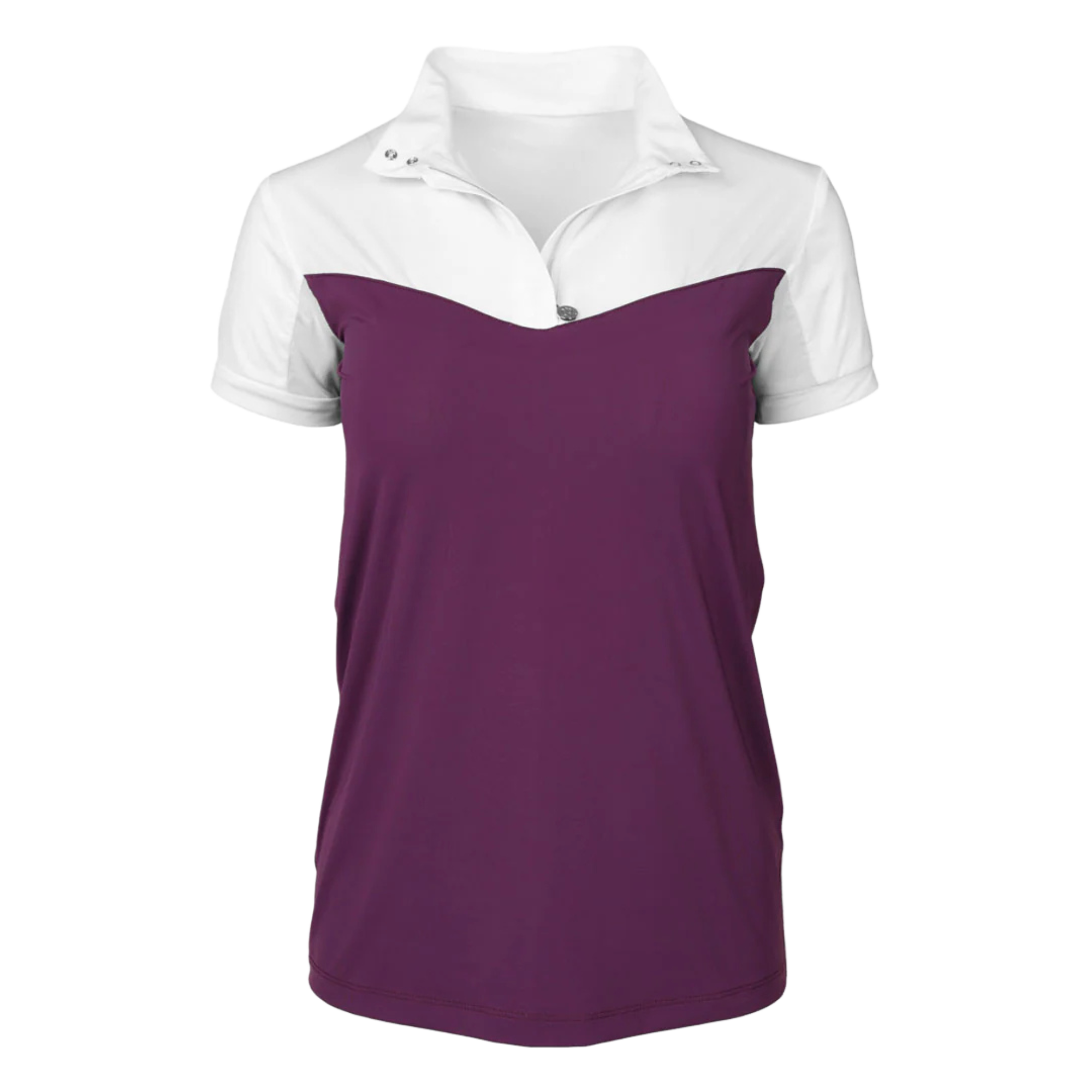 Dapplebay Lady 1/4 Zip Short Sleeve Show Top, Plum