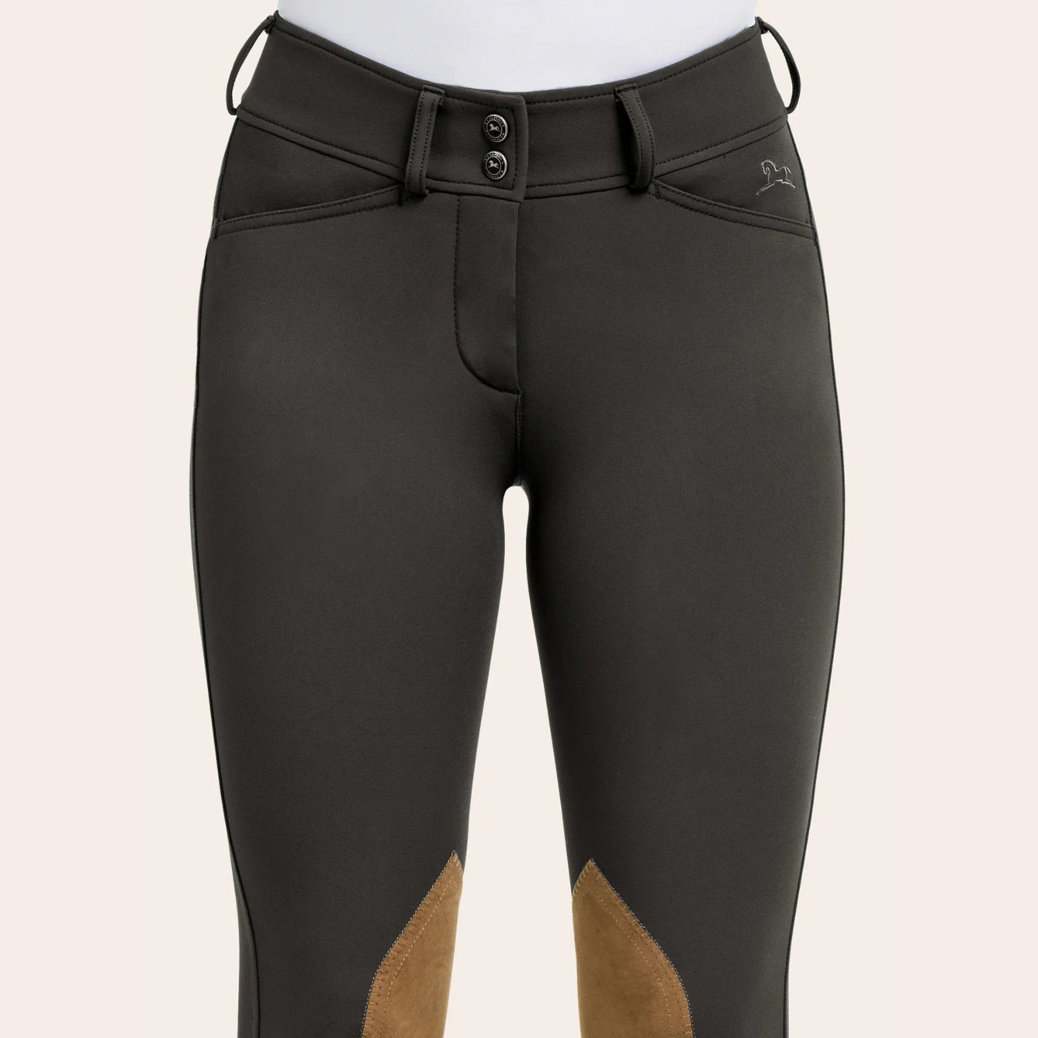 R.J Classics Gracie Knee Patch Breech, Black Olive