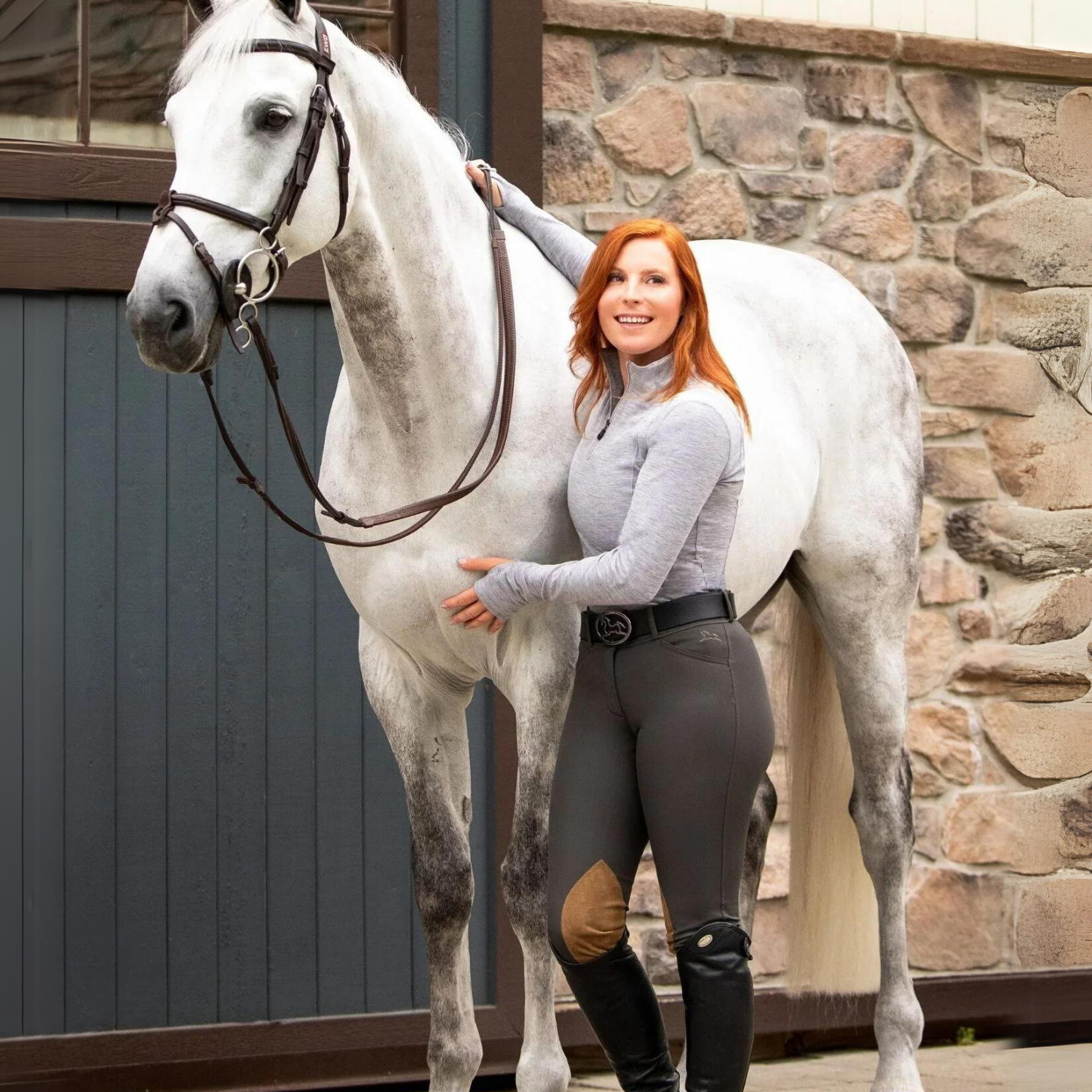 R.J Classics Gracie Knee Patch Breech, Black Olive