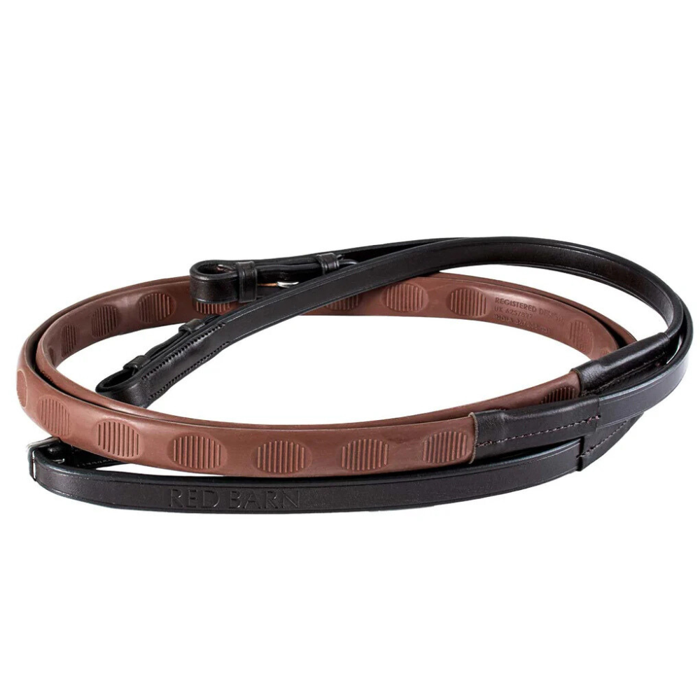 Red Barn 5/8" Thumb Grip Reins, Brown