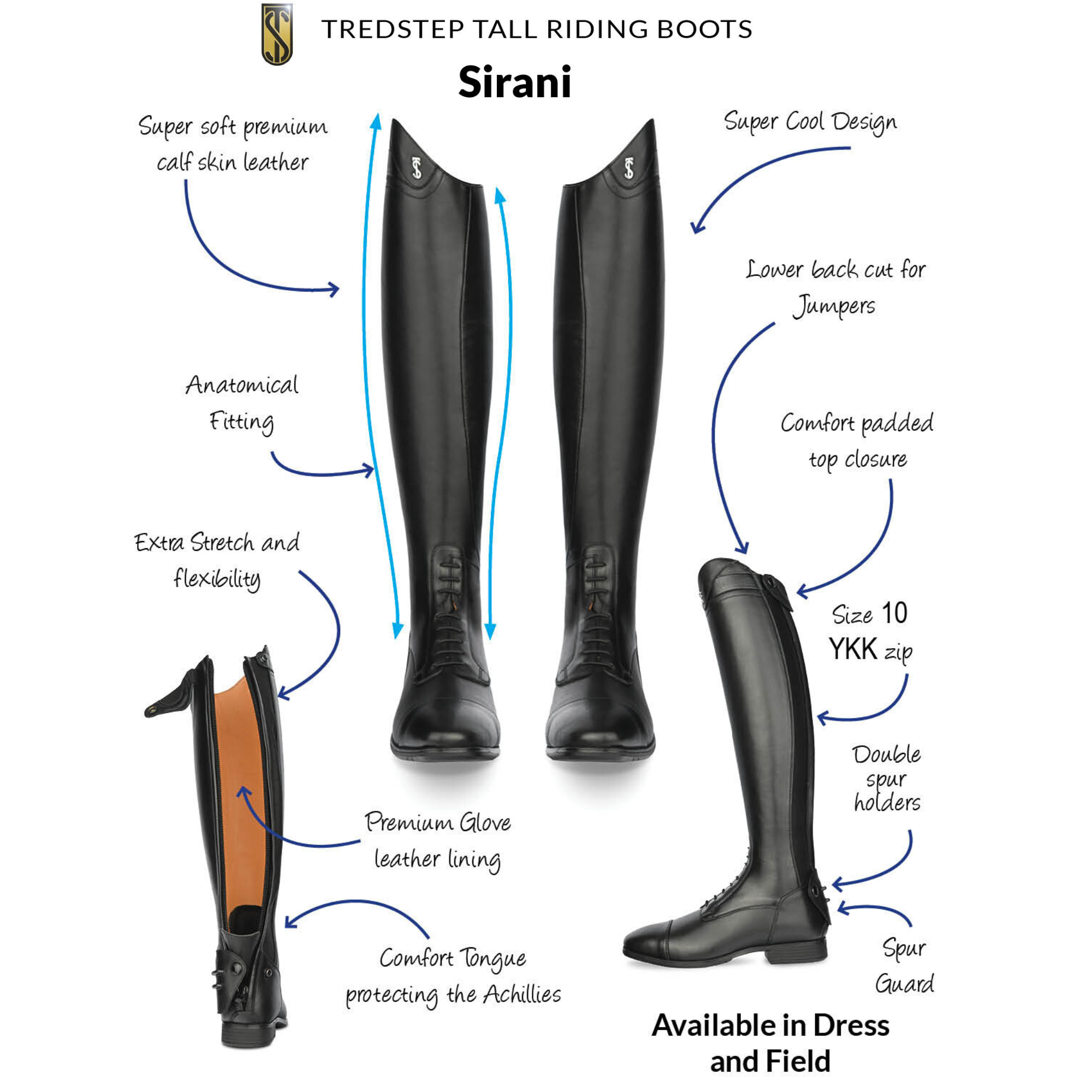 Tredstep Sirani Dress Boots, Regular Height
