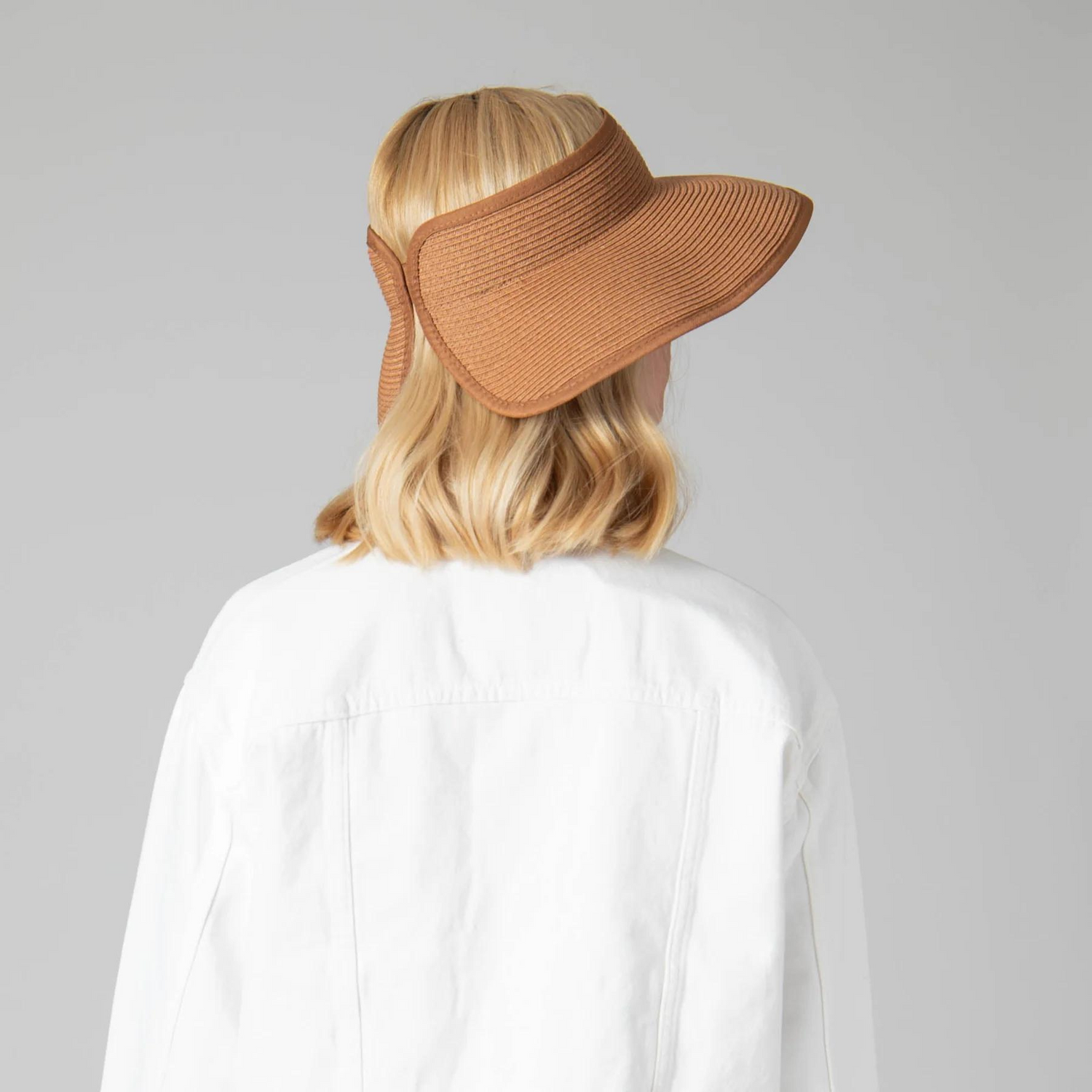 San Diego Hat Company Signature Ultrabraid Large Brim Visor, Brown