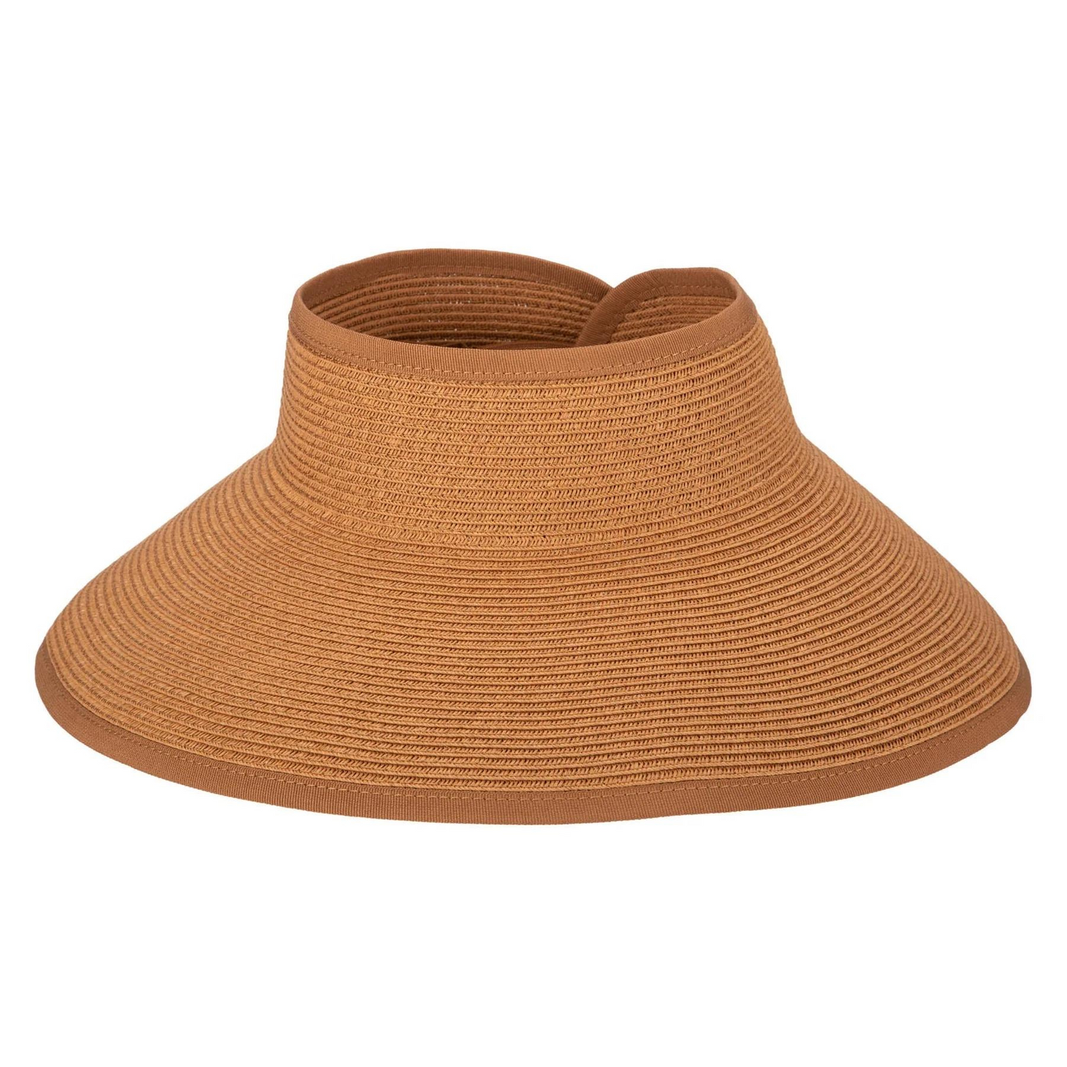 San Diego Hat Company Signature Ultrabraid Large Brim Visor, Brown