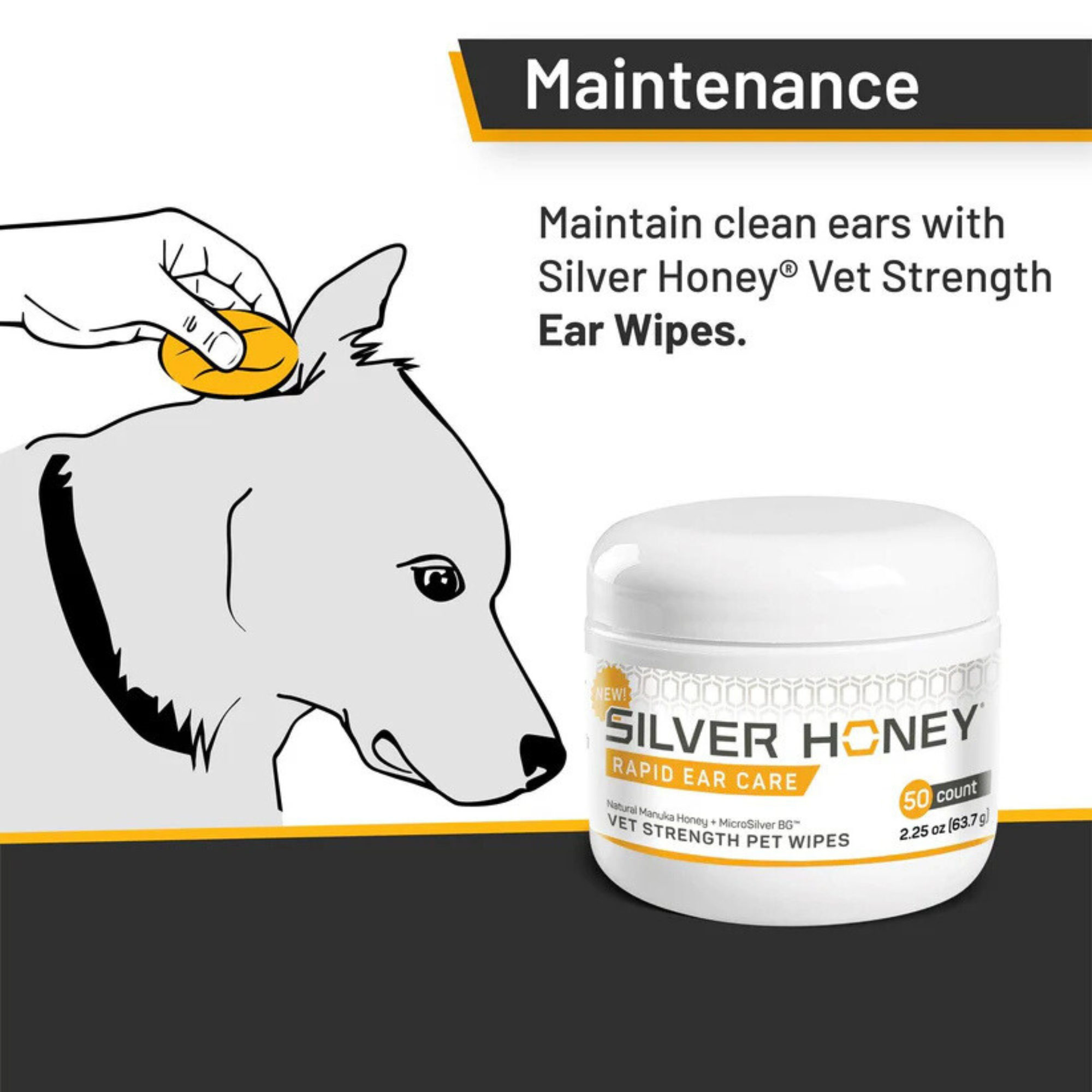 Silver Honey Pet Ear Wipes