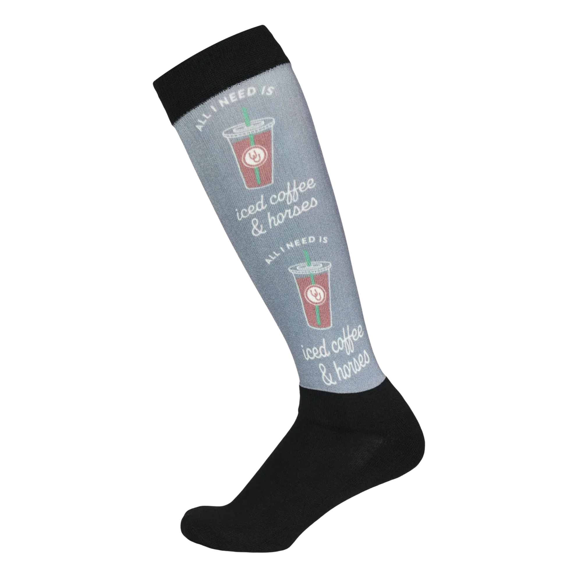 Dapplebay Slick Boot Socks, Iced Coffee & Horses