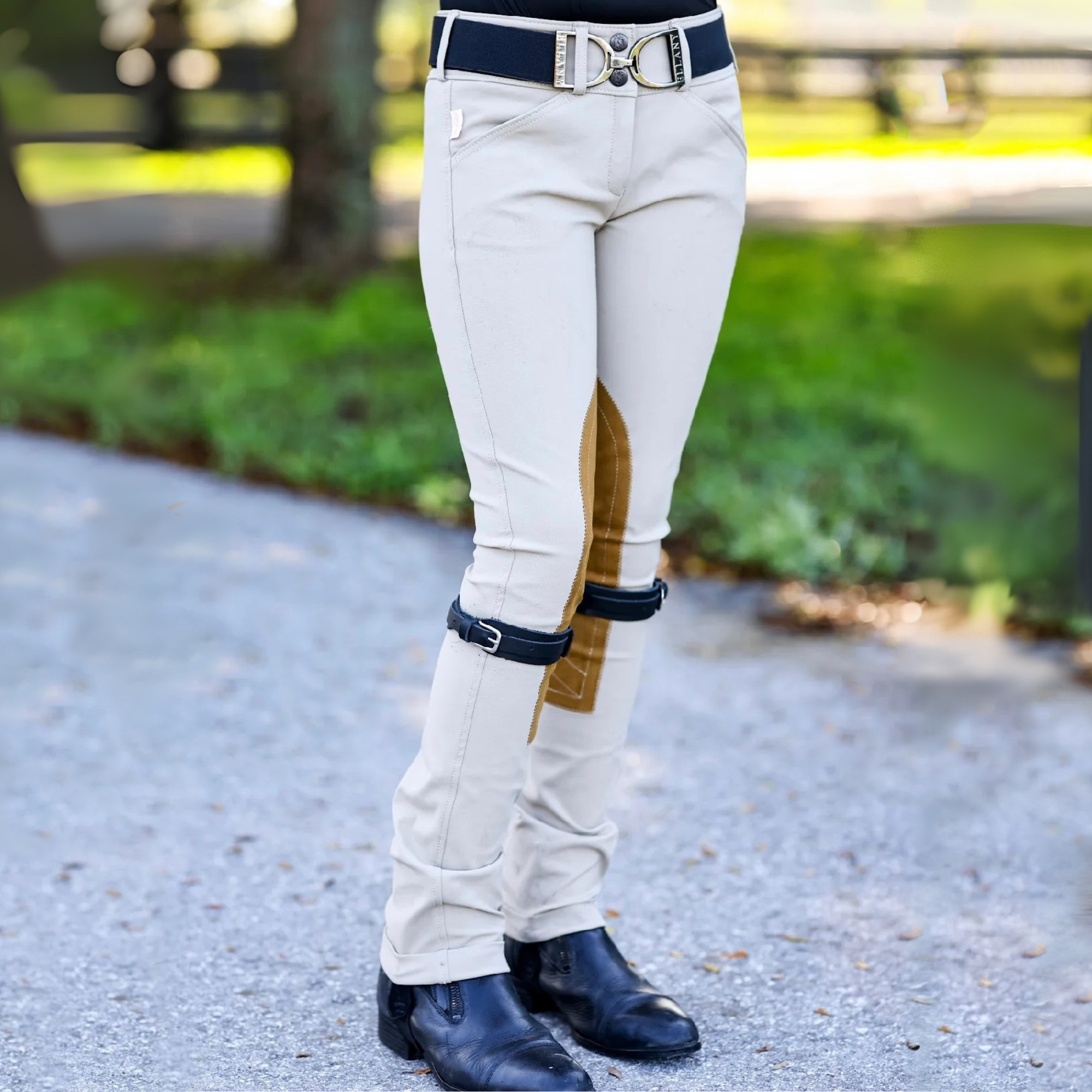 Tailored Sportsman Girls Trophy Hunter, Mid Rise Front Zip Jod, Tan