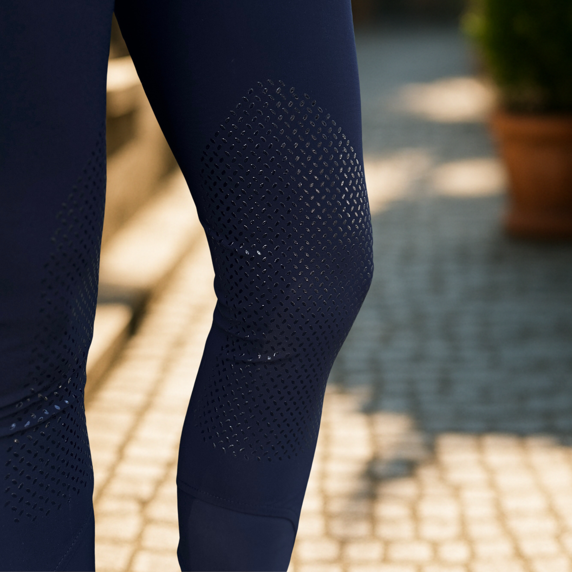 Tailored Sportsman Tech Light Silicone Knee Patch, Mid Rise Front Zip Boot Sock, Black