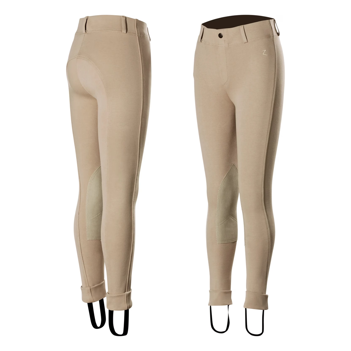 Horze Kids Nora Pull On Knee Patch Jods, Tan