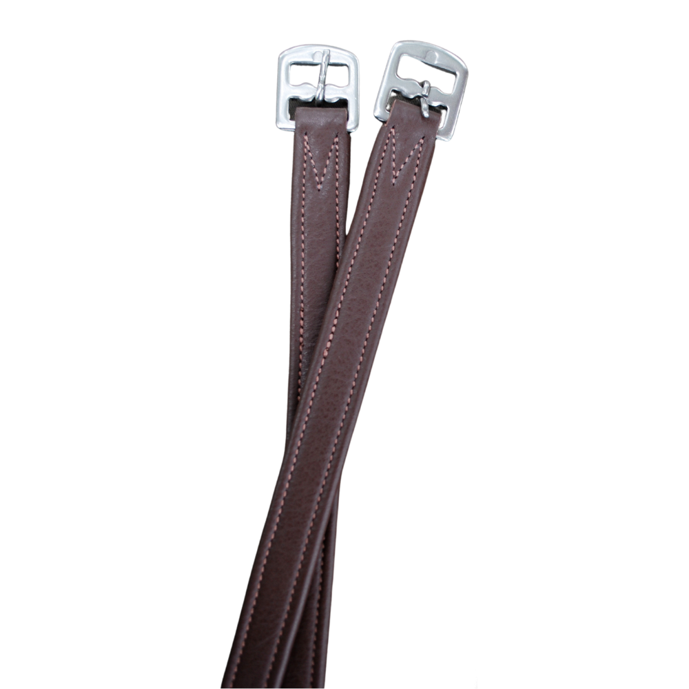 Red Barn 7/8" Calf Lined Stirrup Leathers, Brown