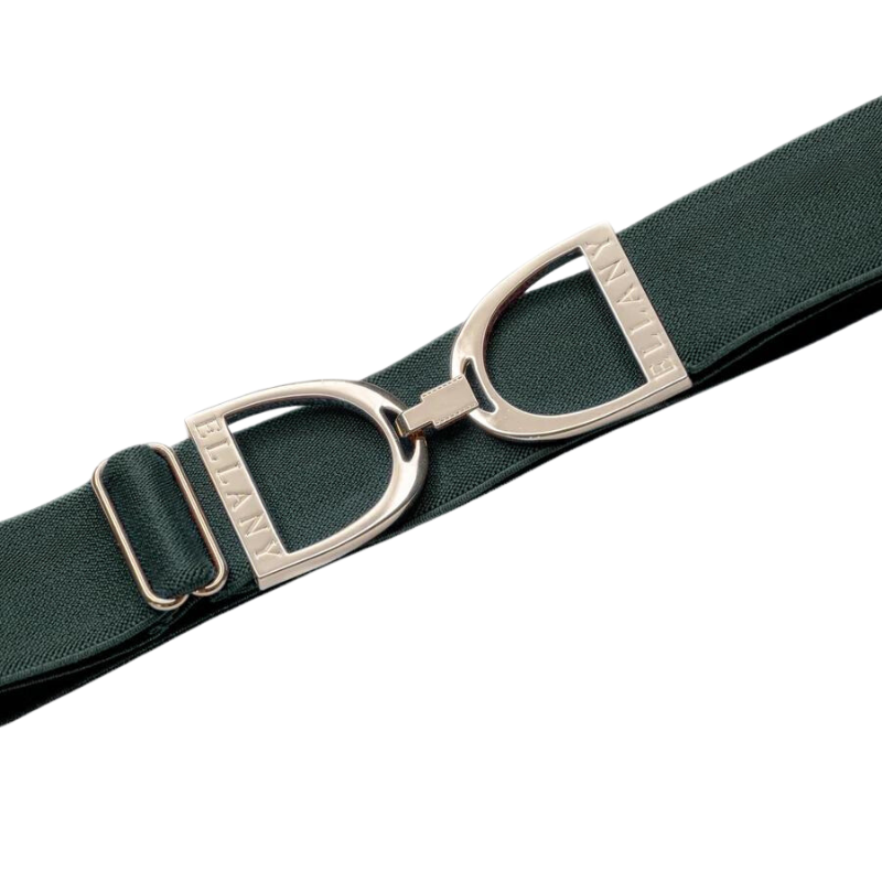 Ellany 1.5" Forest, Gold Stirrup Buckle Belt