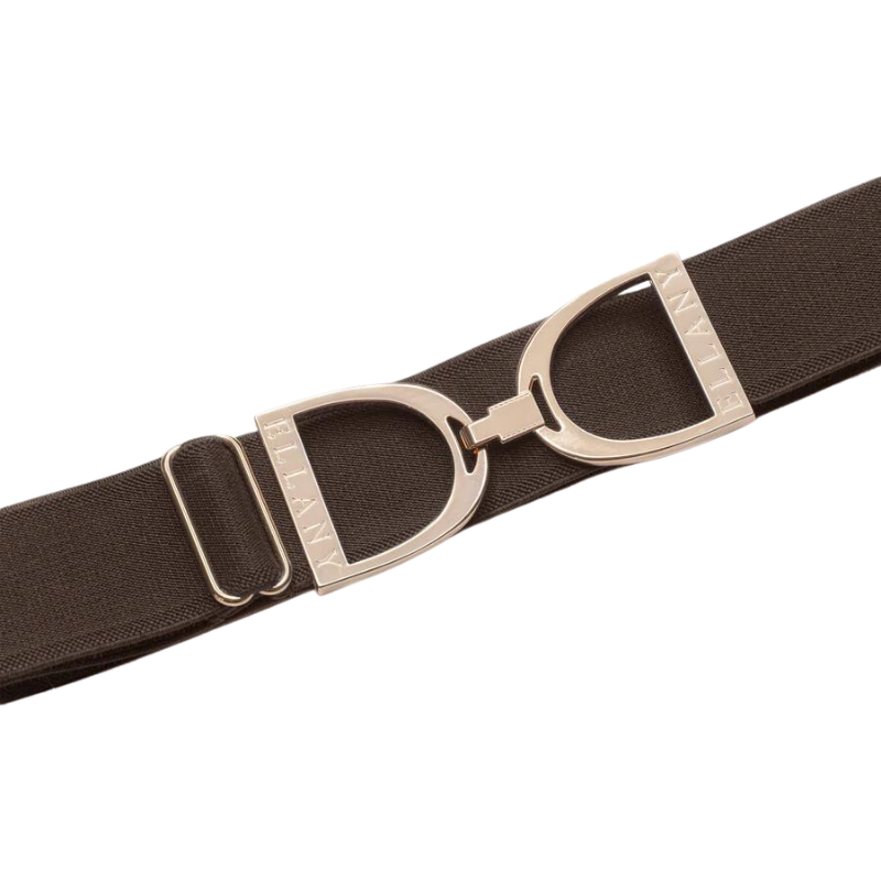 Ellany 1.5" Brown, Gold Stirrup Buckle Belt