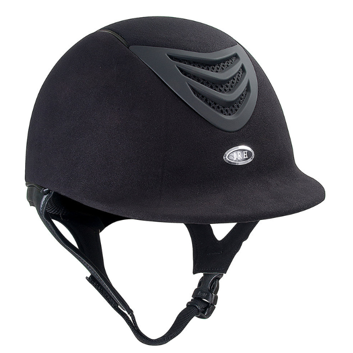 IRH IR4G Competitors Choice Suede Finish Long Oval Helmet, Black Amara Suede/Matte Vent