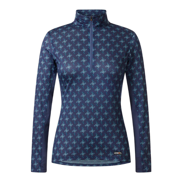 Kerrits Keystone IceFil Long Sleeve Shirt, Ink Bits N' Crops