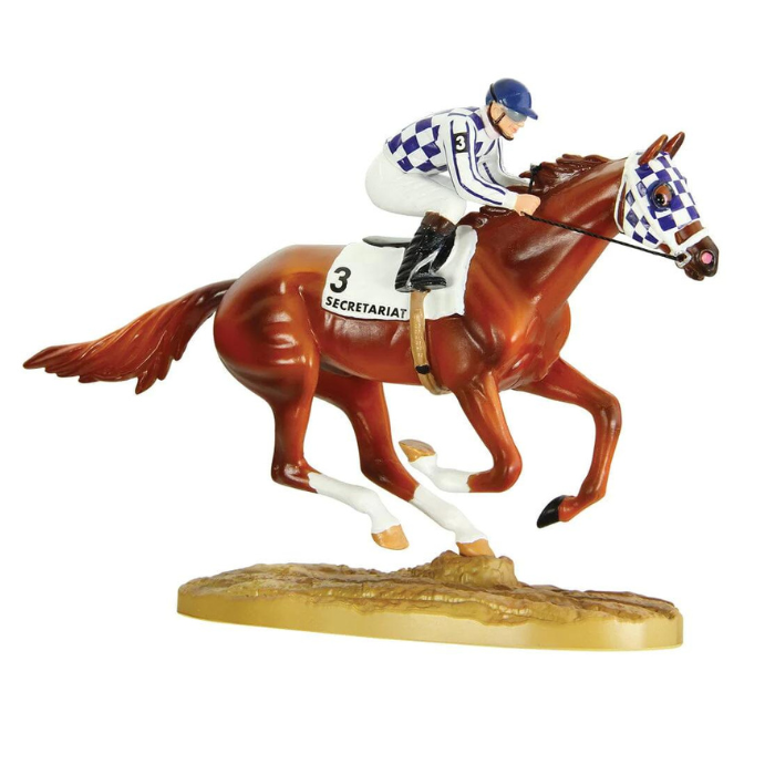 Breyer Secretariat,  50th Anniversary Figurine with Jockey