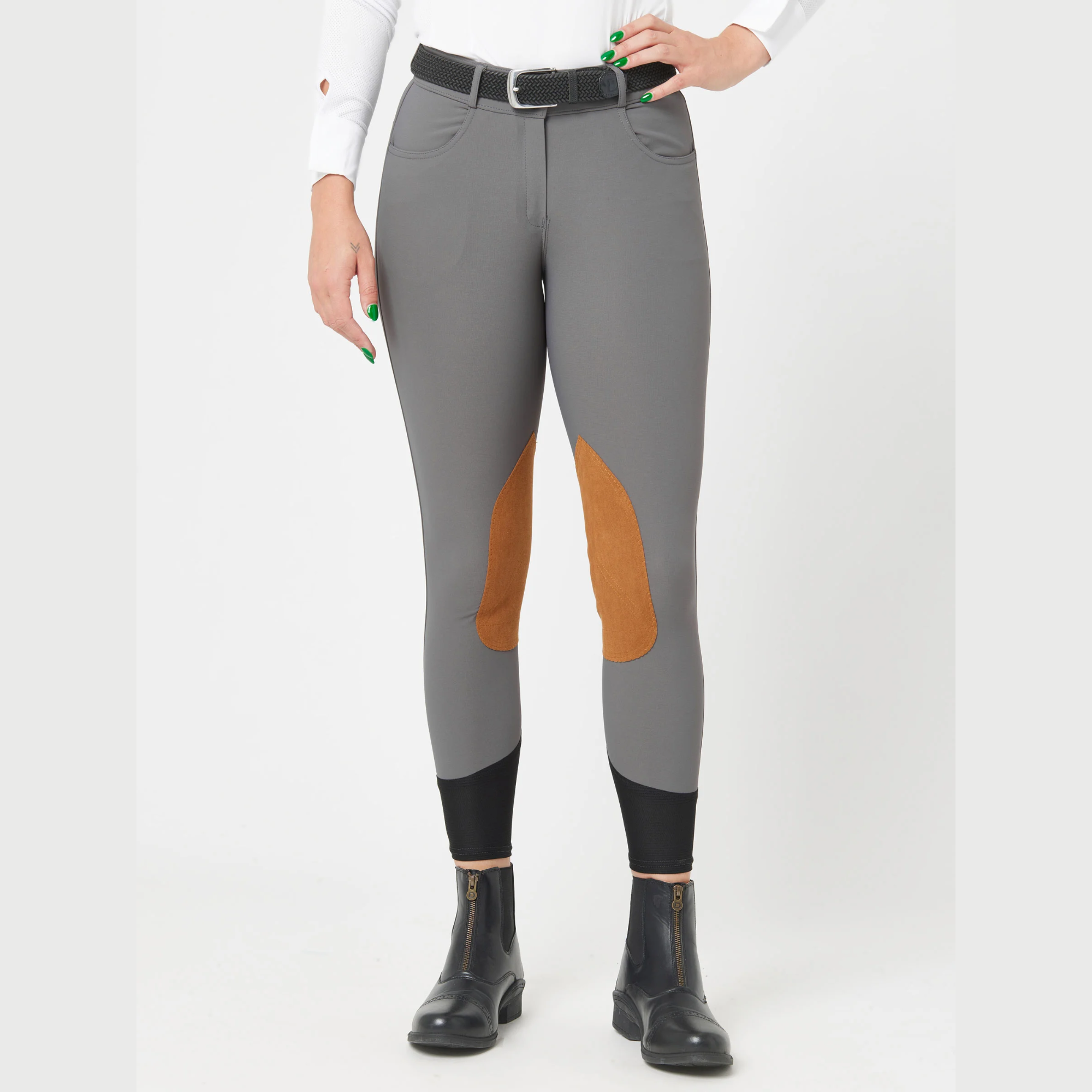 Royal Highness Meryl Active Knee Patch Breech, Grey