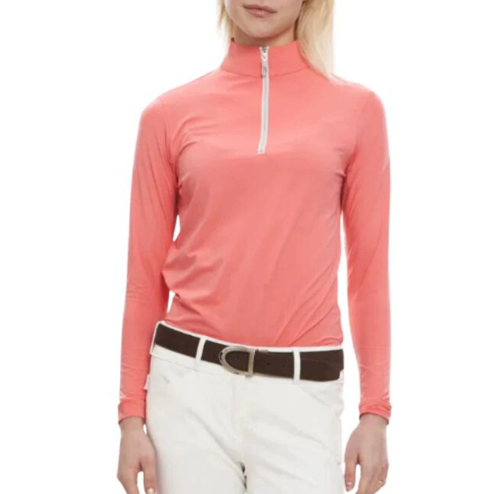 Tailored Sportsman IceFil Zip Shirt, Sherbet with Silver Zipper