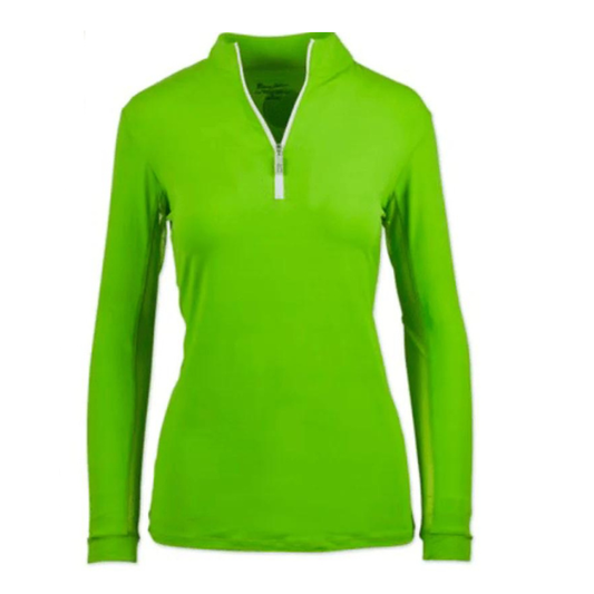 Tailored Sportsman IceFil Zip Shirt,  Apple Green with Silver Zipper