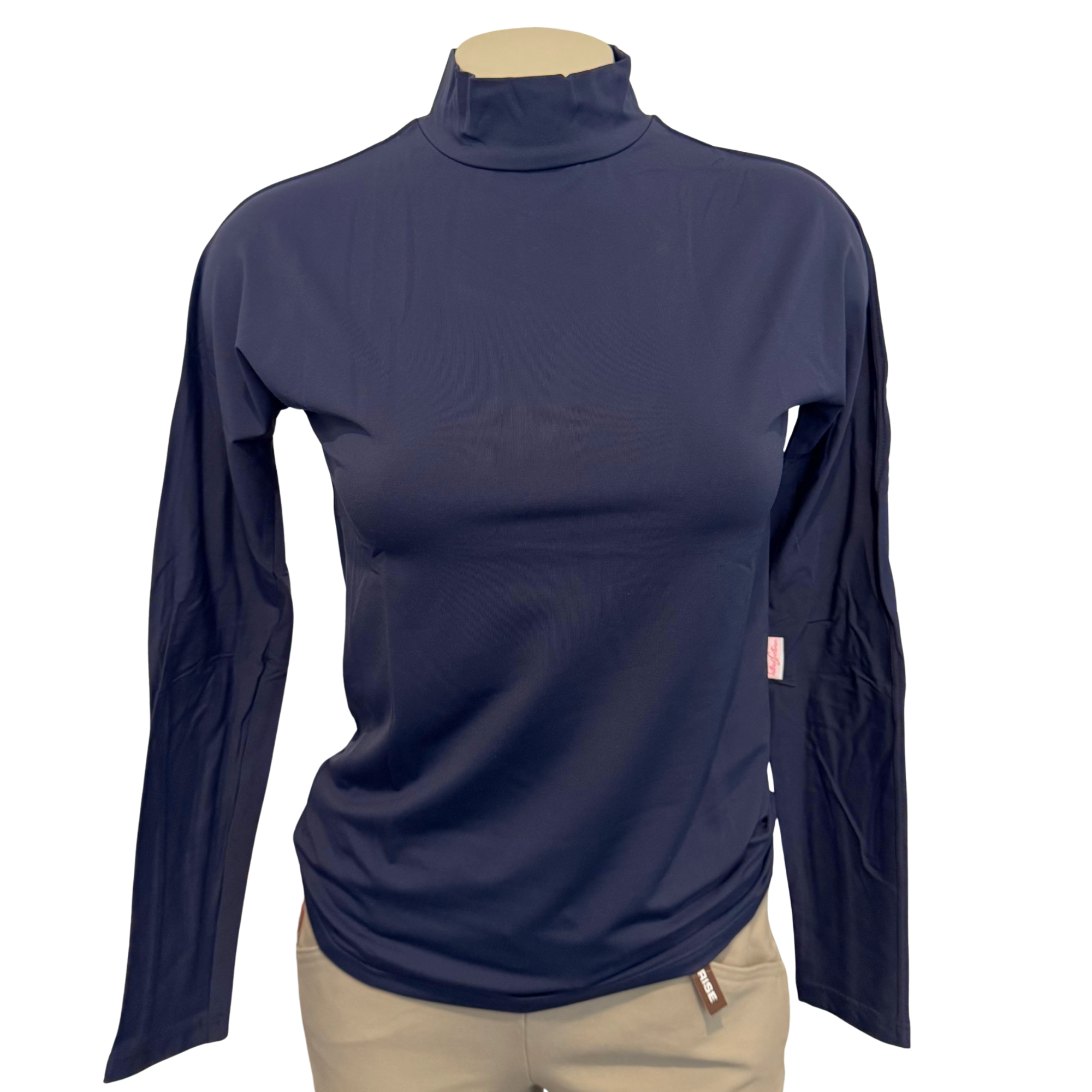 Tailored Sportsman ICEFIL Long Sleeve Mock Neck Sunshirt, Navy