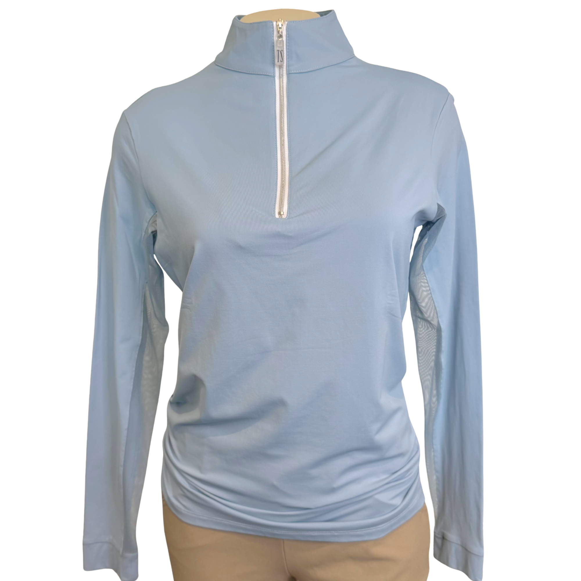 Tailored Sportsmans IceFil Zip Shirt, Blu Me Away with Silver Zip