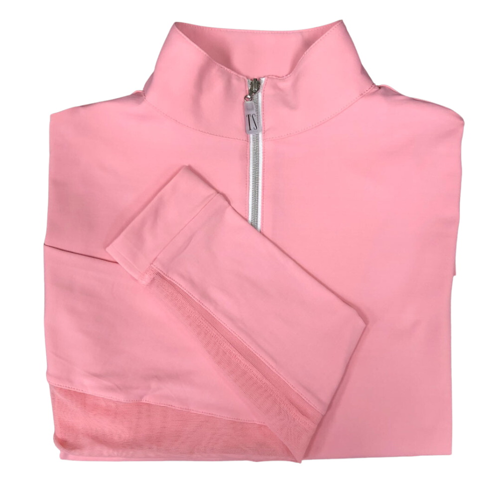 Tailored Sportsman IceFil Zip Shirt, Flamingo with Silver Zip