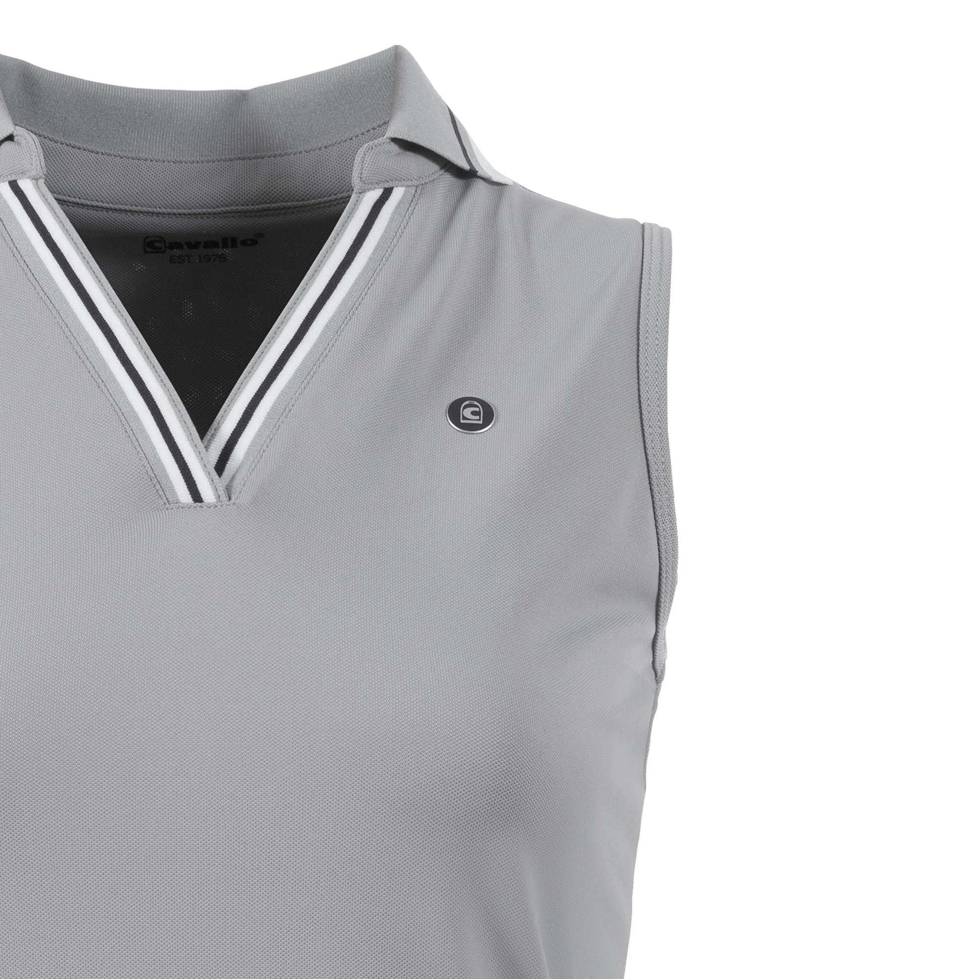 Cavallo CavalNessa Sleeveless Polo Shirt, Silver Grey