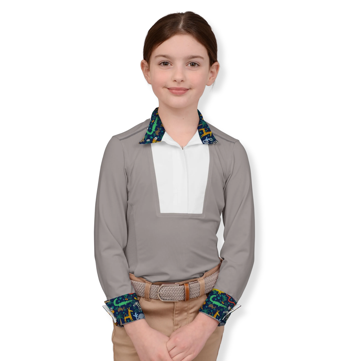 Chestnut Bay SkyCool Liberty Youth Show Shirt, Ash