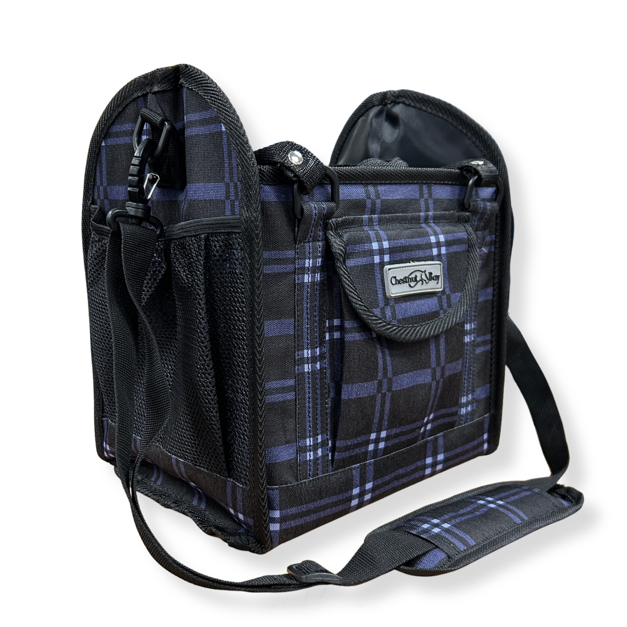 Chestnut Bay Small Collapsible Grooming Tote, Bluenote Plaid