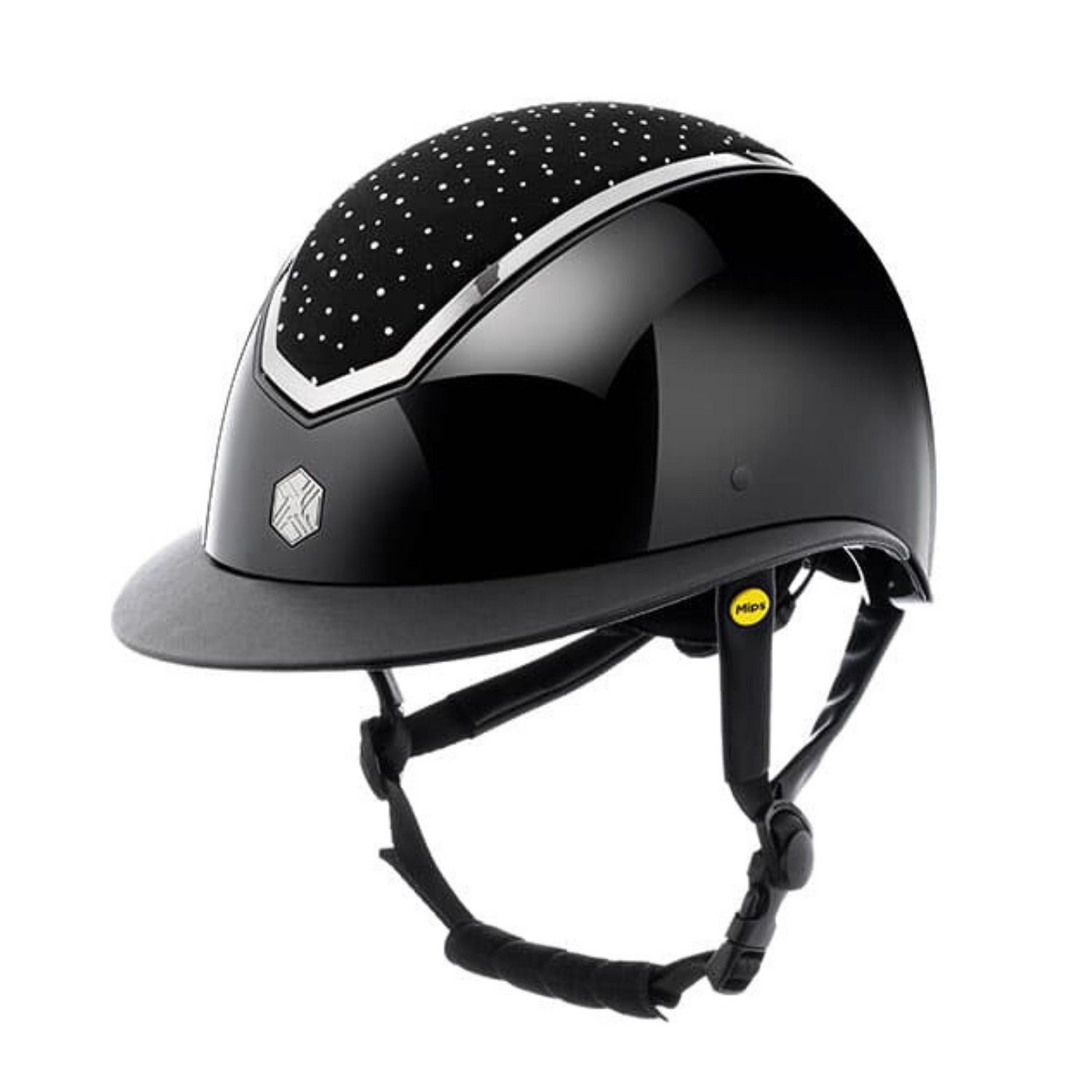 EQx by Charles Owen Kylo MIPS Wide Brim, Black Gloss/Silver Crystal Helmet