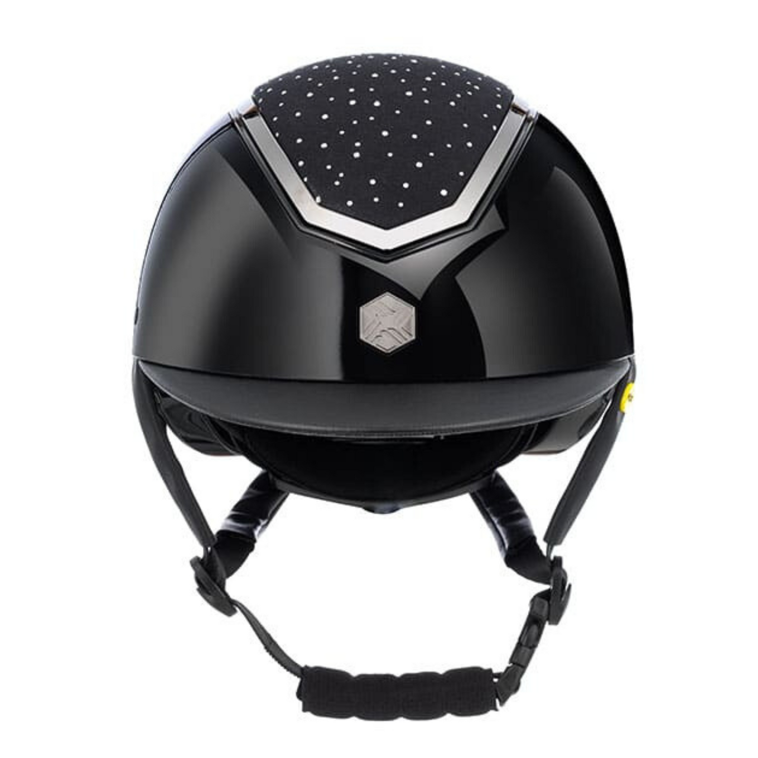EQx by Charles Owen Kylo MIPS Wide Brim, Black Gloss/Silver Crystal Helmet