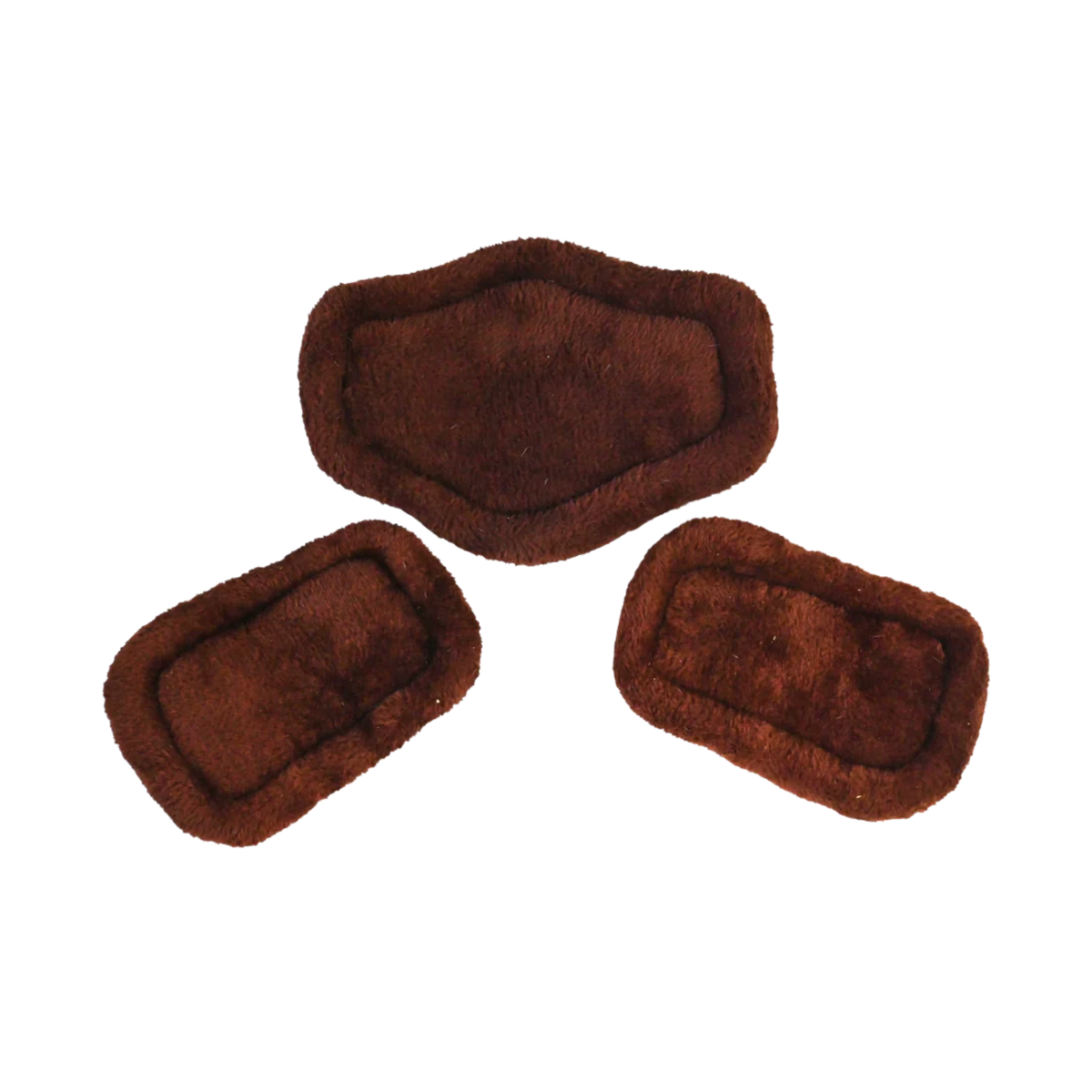 Set of brown fleece pads for short comfort girth.