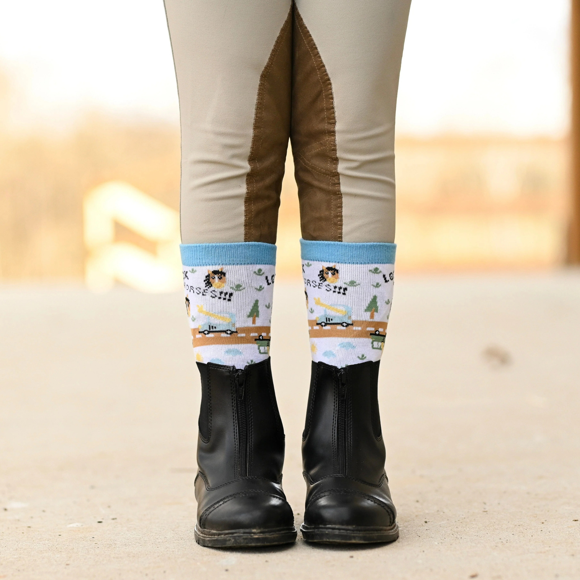Dreamers & Schemers LOOK! HORSES! Youth Crew Socks