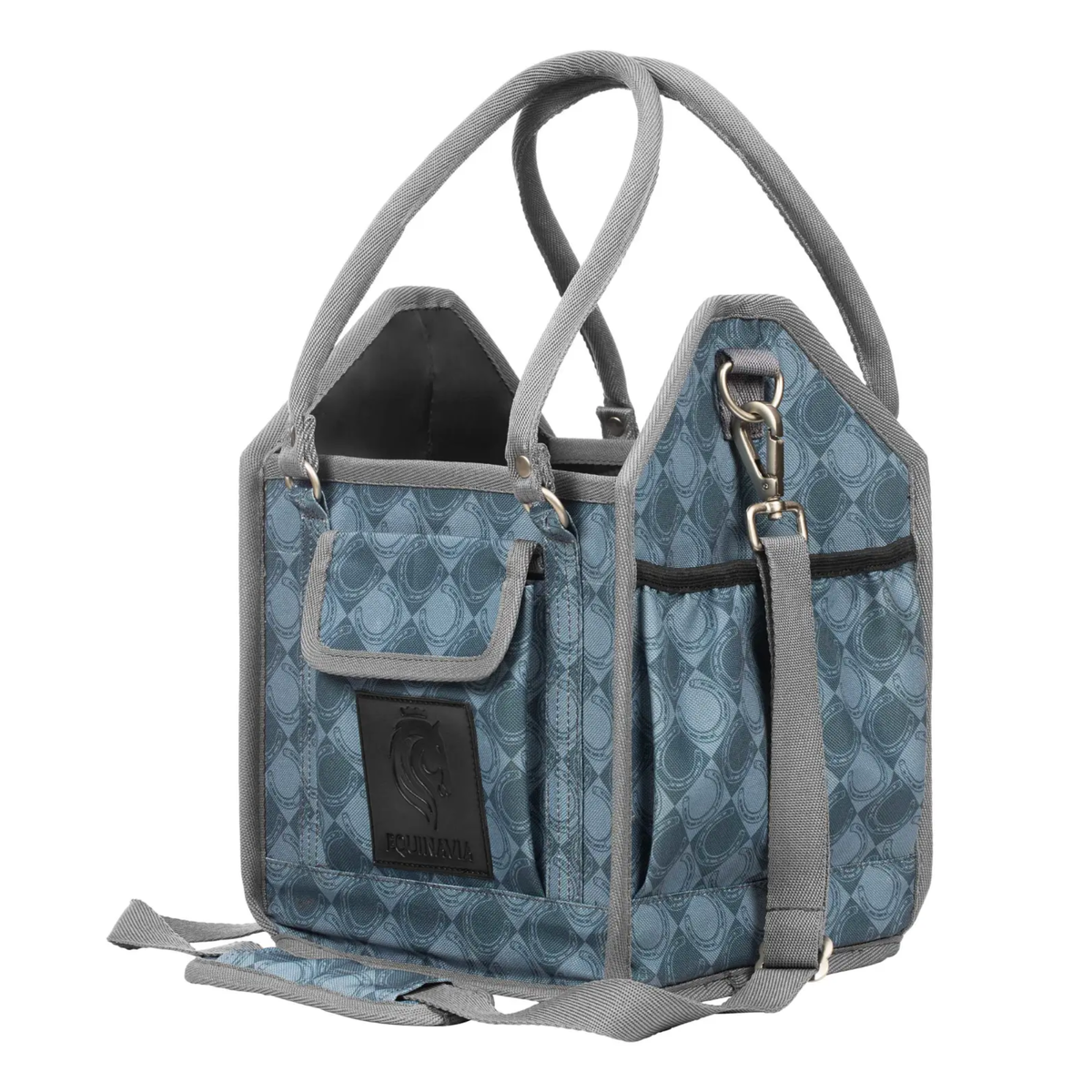 Equinavia Darby Small Collapsible Grooming Tote, Dark Gray/Light Gray