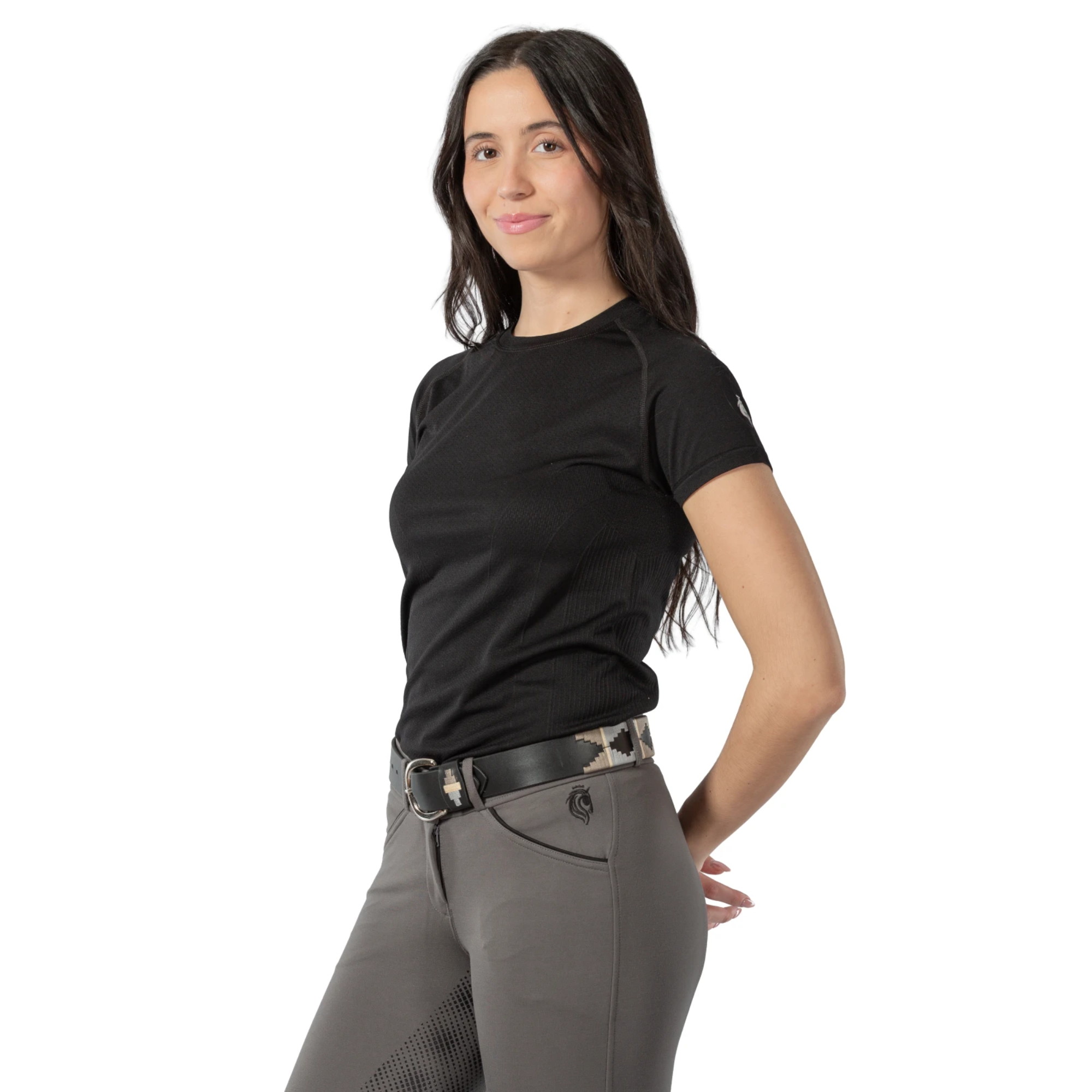 Equinavia Siri Polo Belt, Black/Rain Cloud