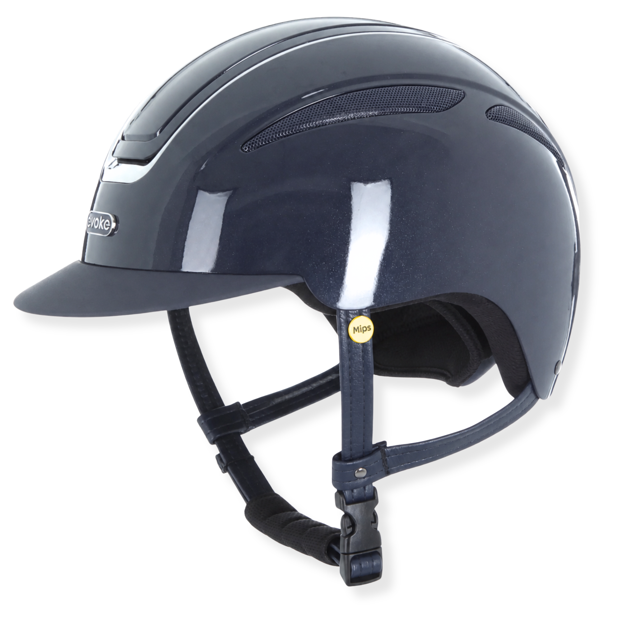 Evoke Callisto MIPS Classic Birm, Navy Metallic/Chrome