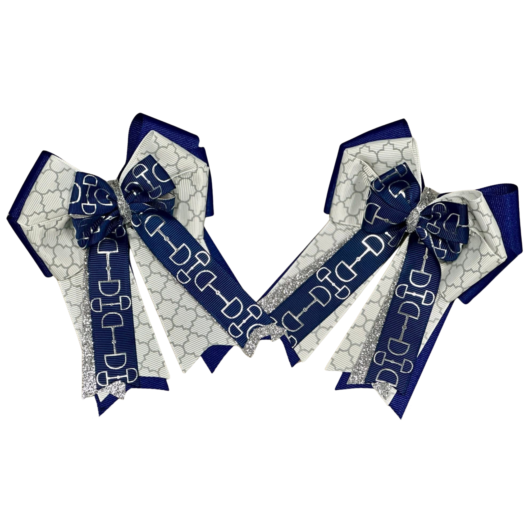 Fabby Fab "Navy/Silver Tiles" Show Bows