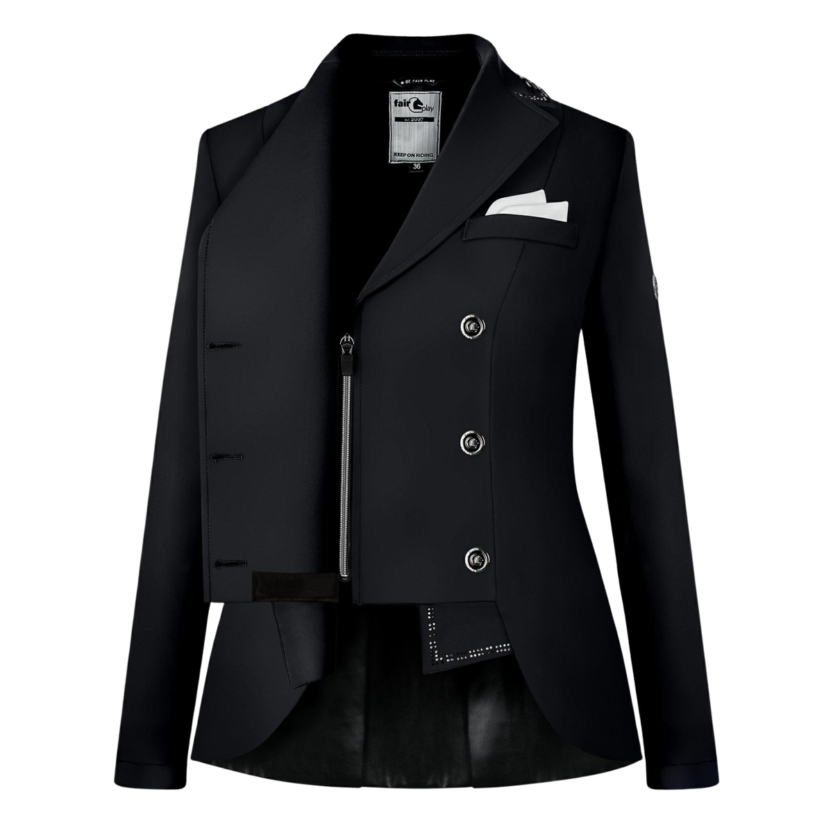 Fair Play Dressage Reiko Short Tail Show Coat, Black