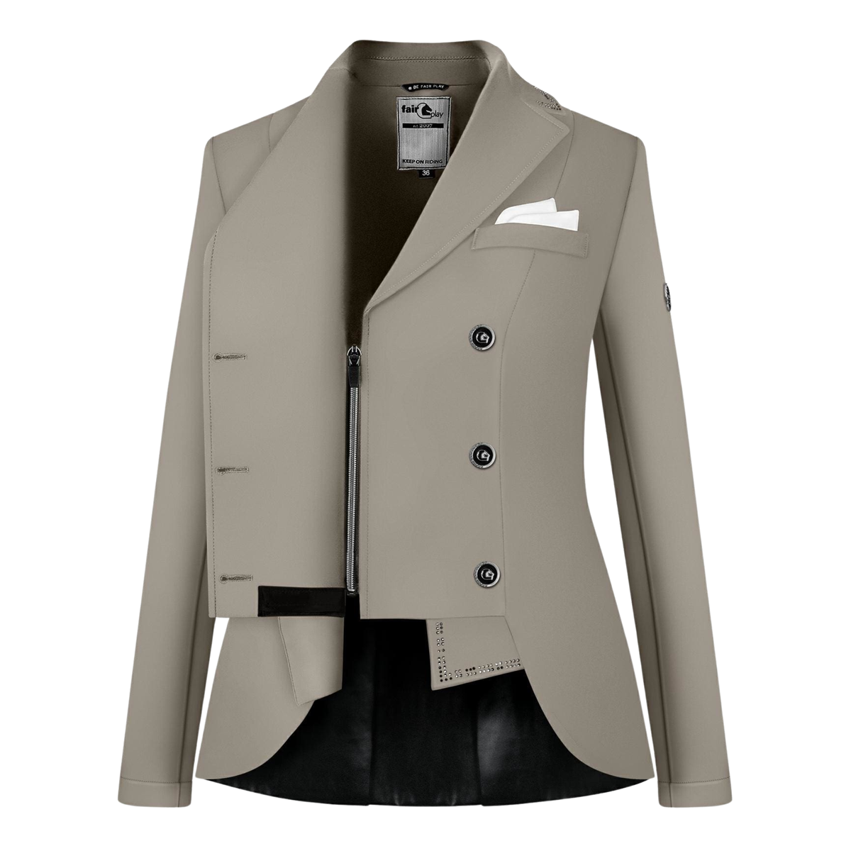 Fair Play Dressage Reiko Short Tail Show Coat, Almond Frost