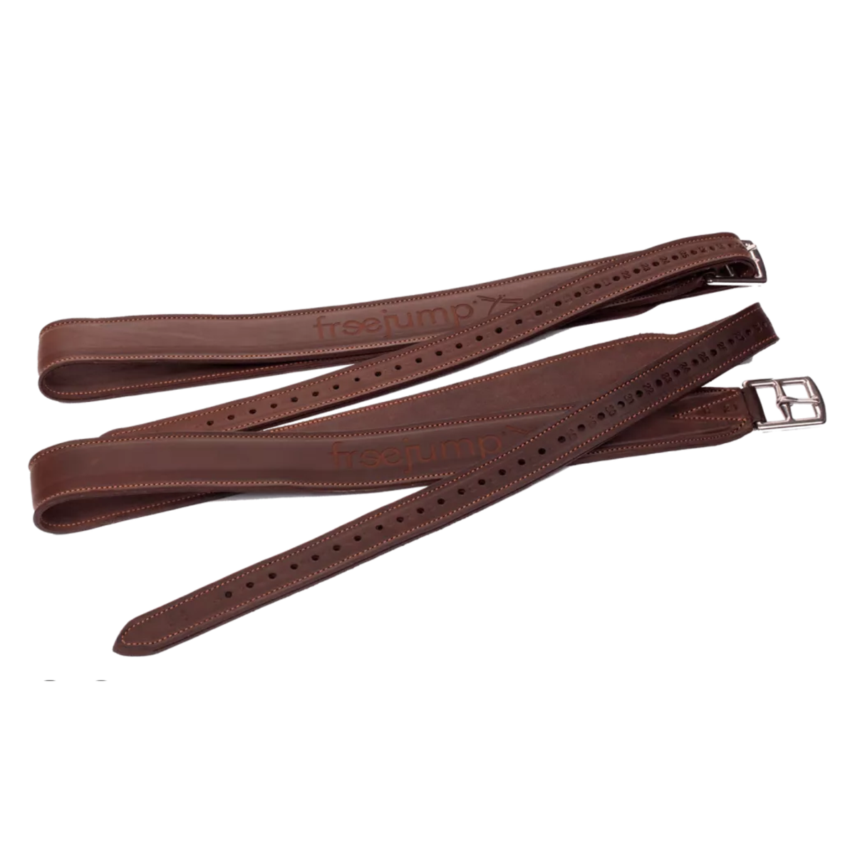 Freejump Classic Wide Stirrup Leathers, Brown
